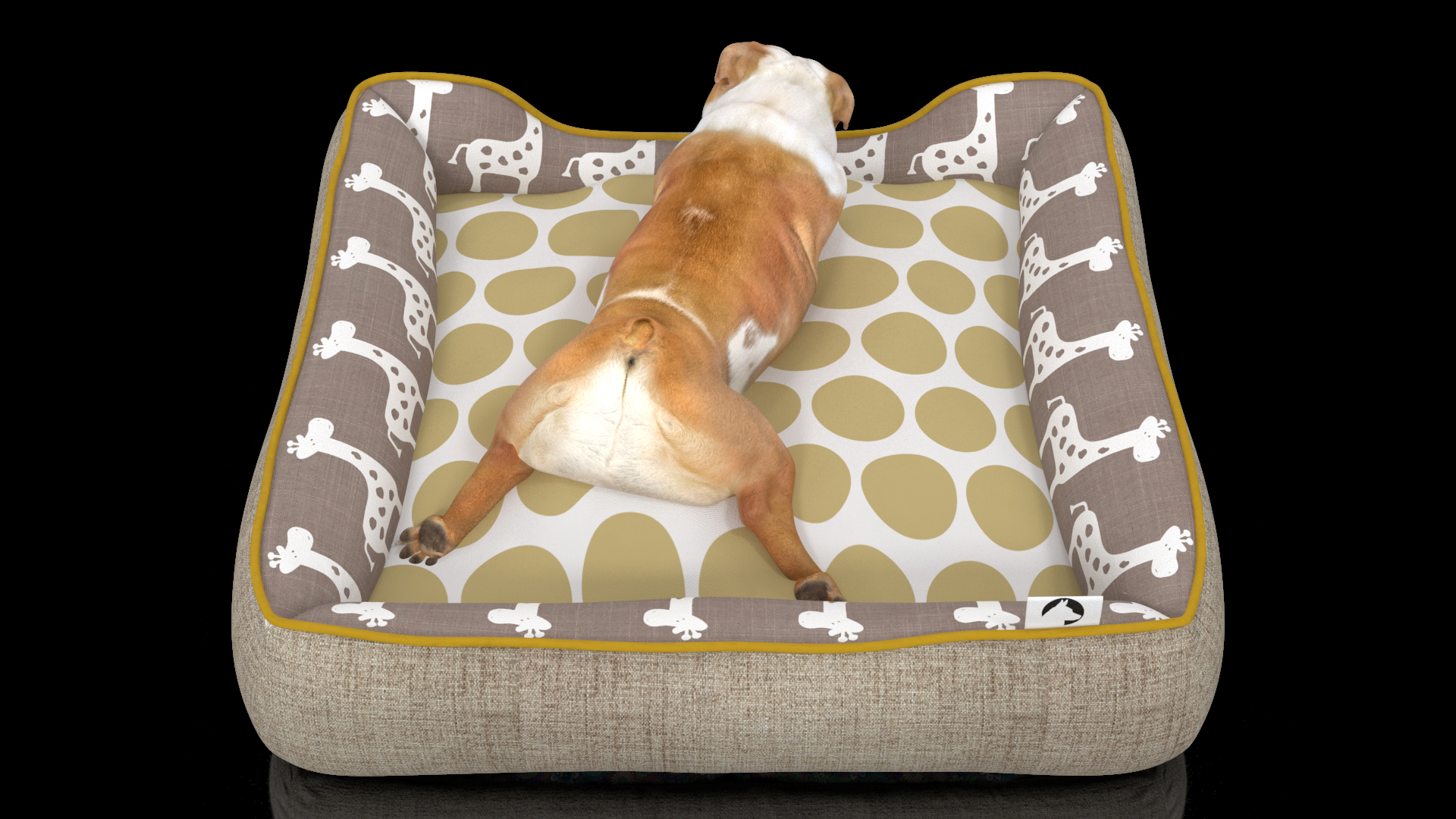 Bulldog Sleep in Pet Bed 3D model