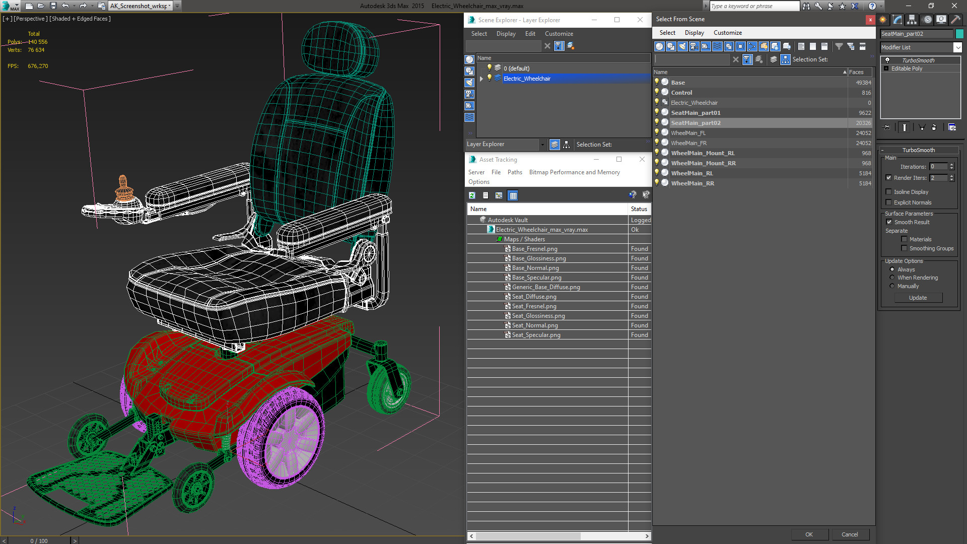 Electric Wheelchair 3D model