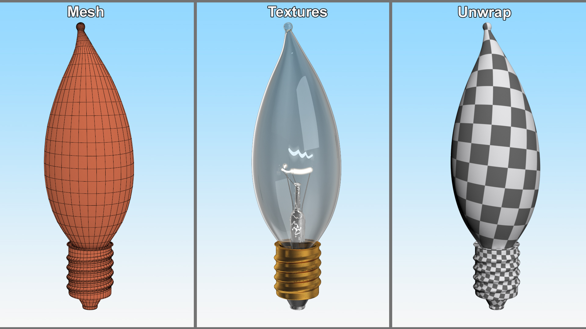 Flame Candelabra Light Bulb 3D