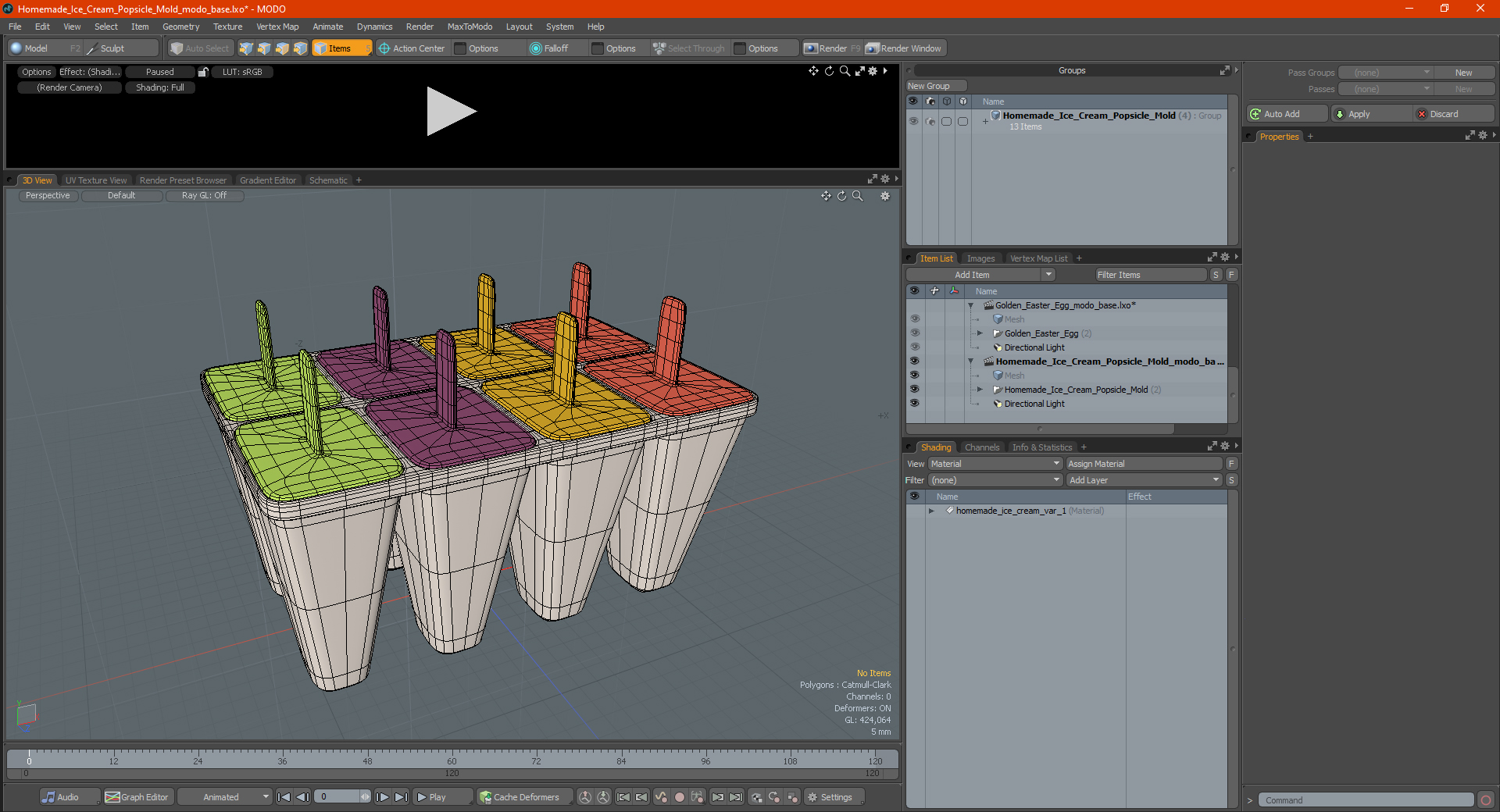 Homemade Ice Cream Popsicle Mold 3D