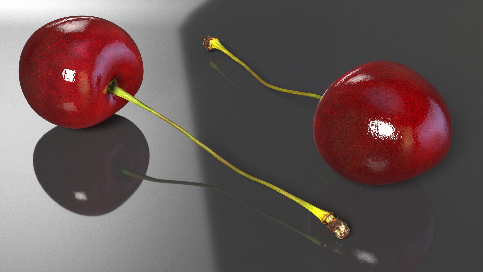 3D Realistic Cherry with Stem