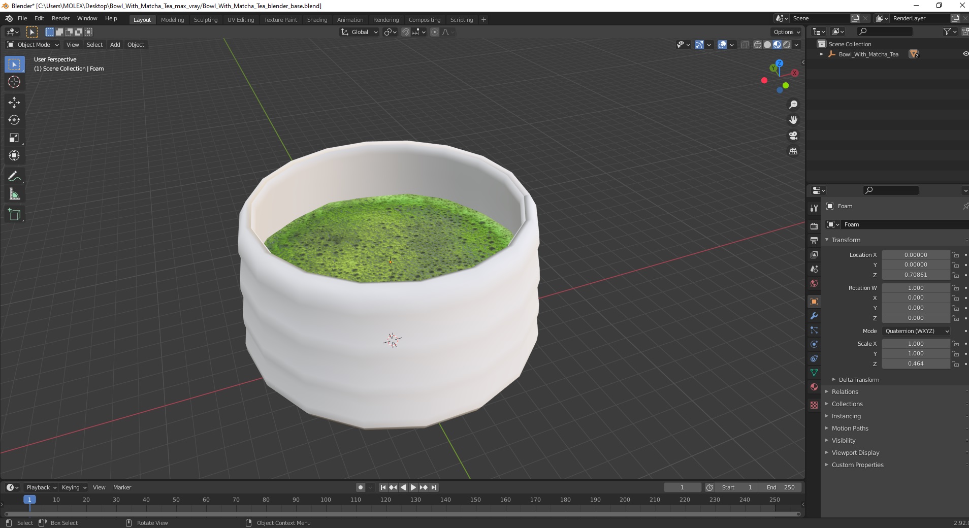 3D model Bowl With Matcha Tea