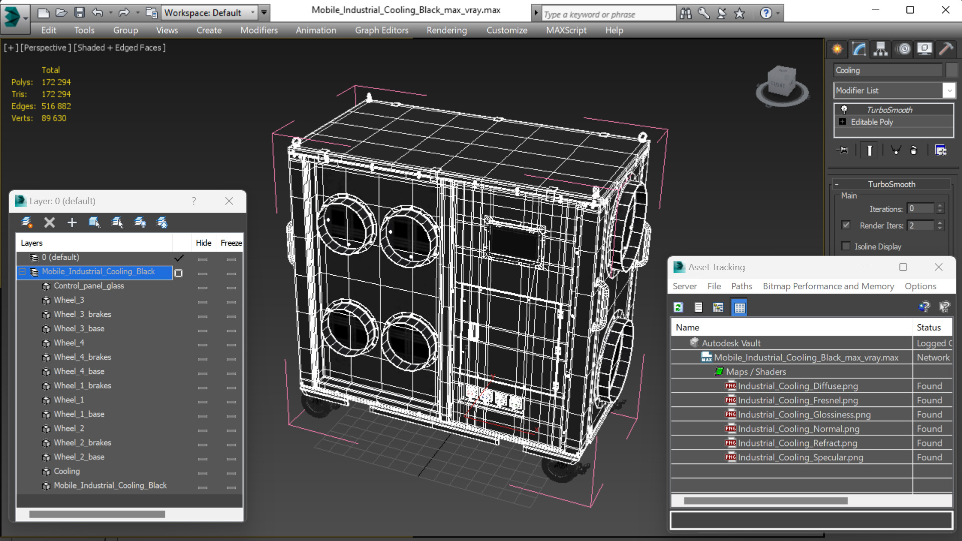 3D Mobile Industrial Cooling Black