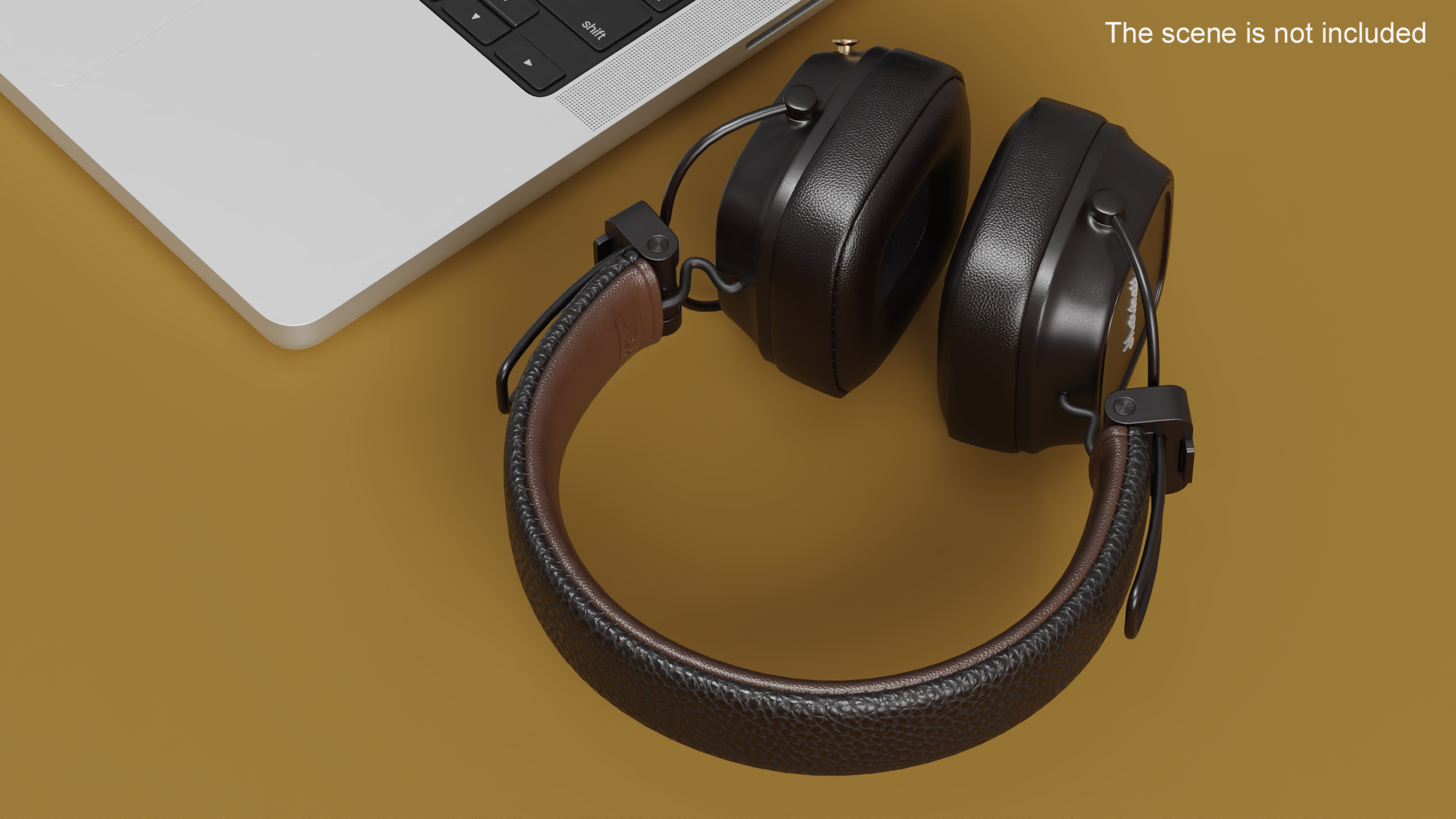 Marshall Headphones Brown Rigged 3D