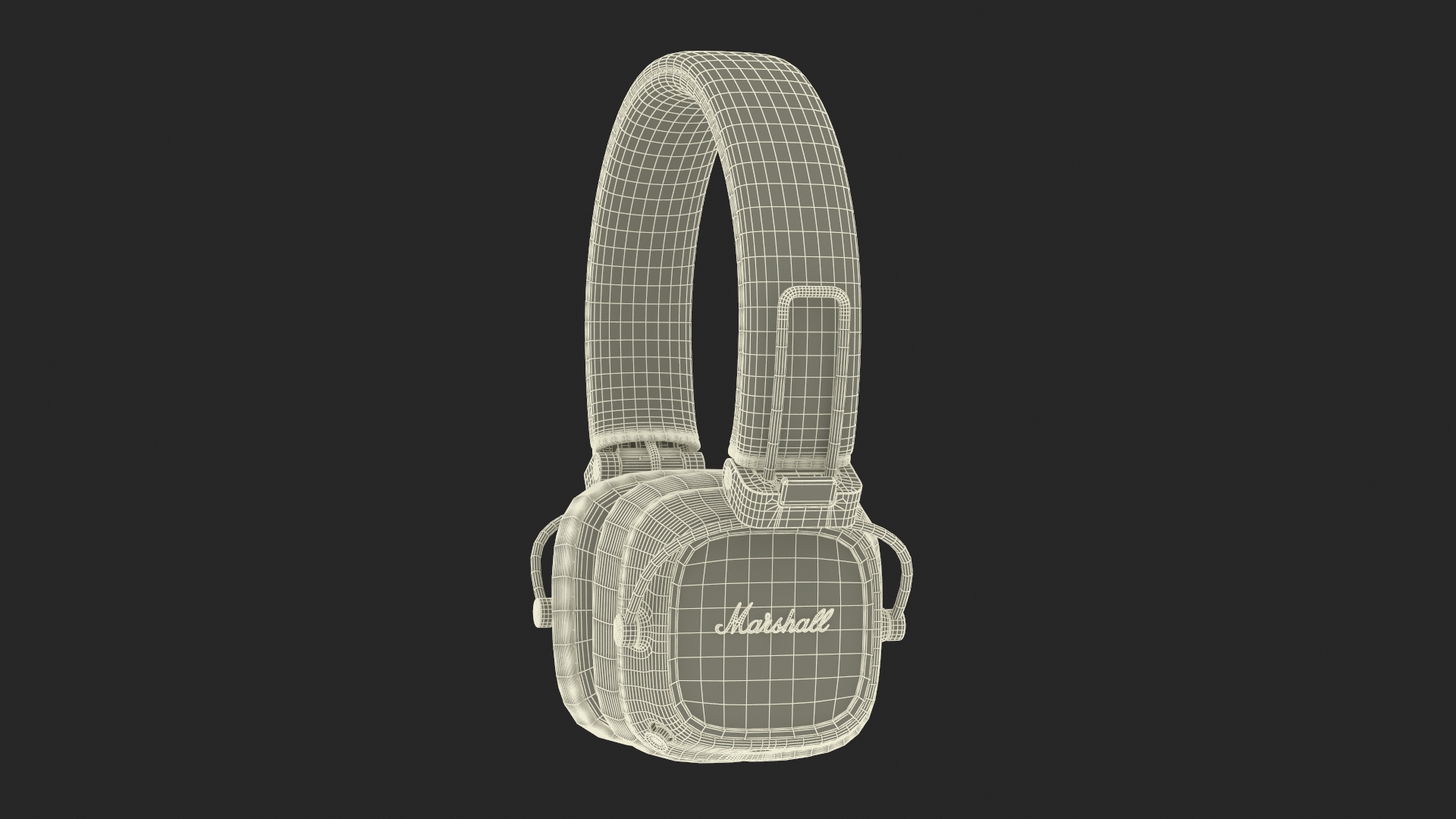 Marshall Headphones Brown Rigged 3D