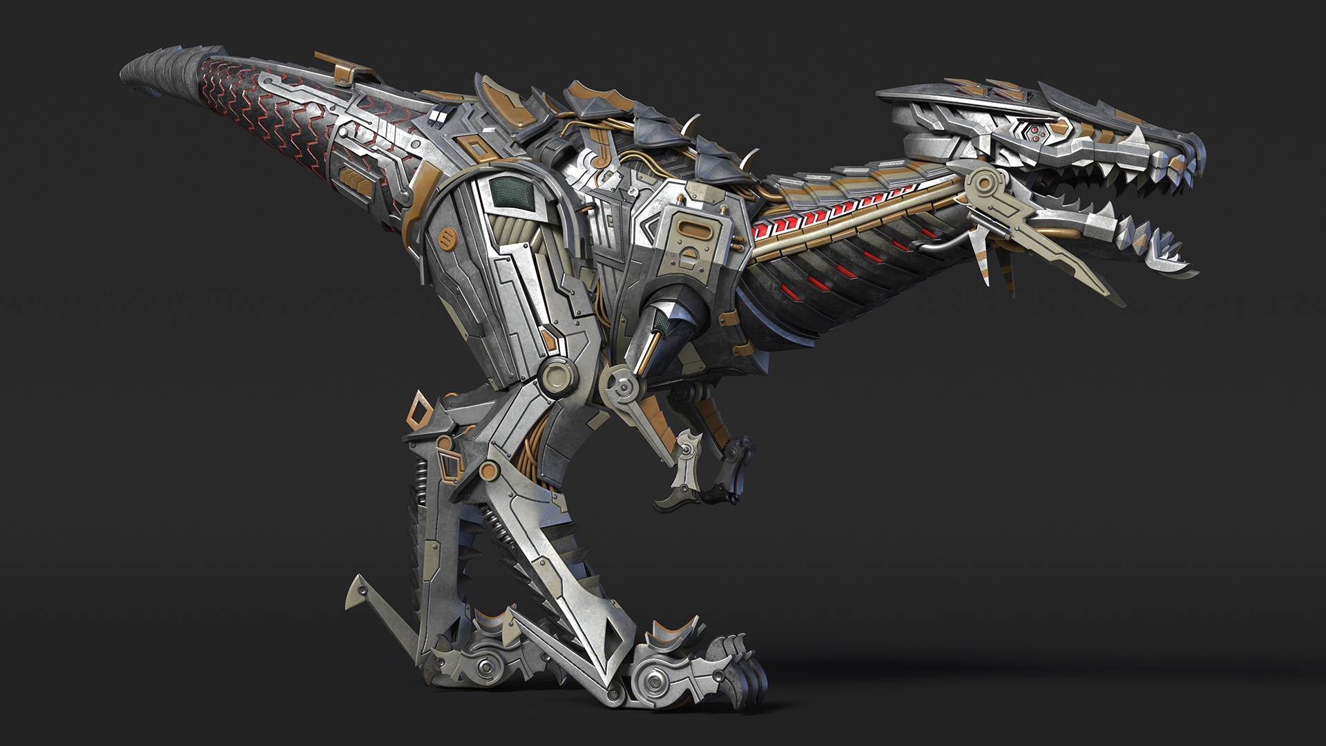 3D Robotic Dinosaur Rigged model