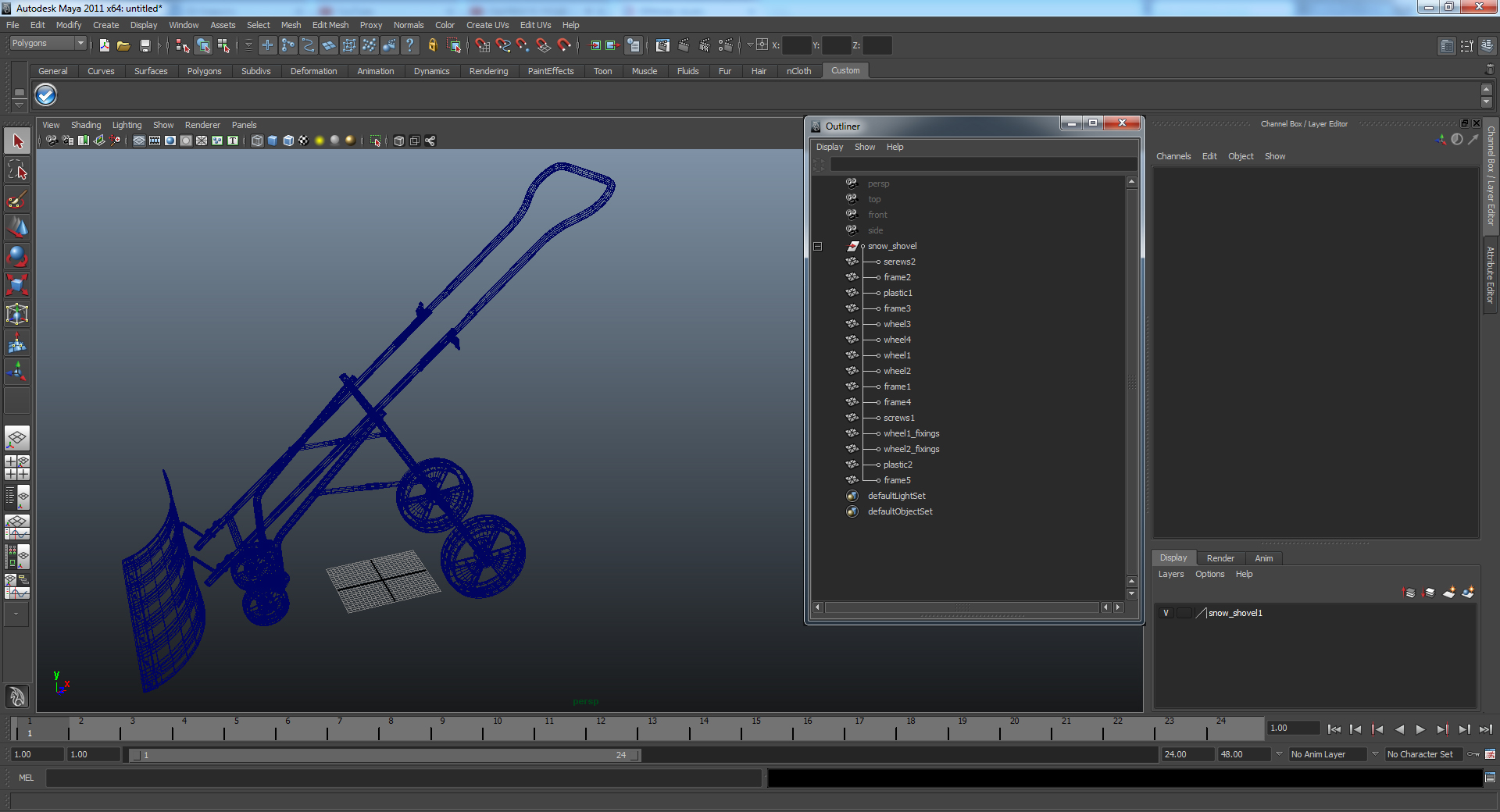 Rolling Snow Shovel 3D model