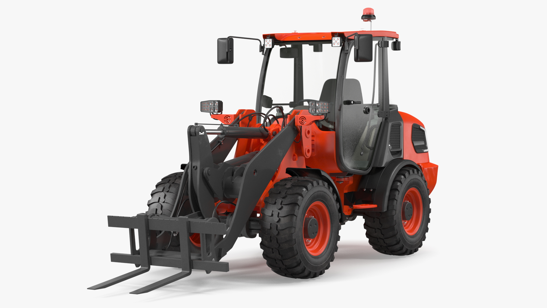 3D Electric Loader with Pallet Fork Simple Interior model