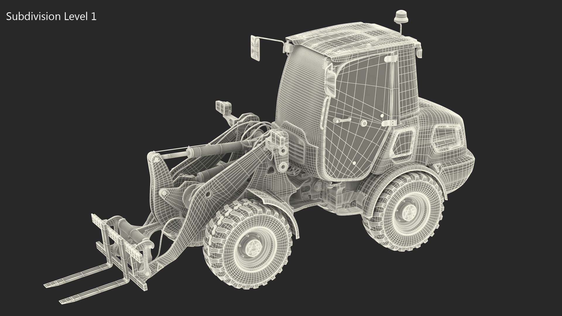 3D Electric Loader with Pallet Fork Simple Interior model