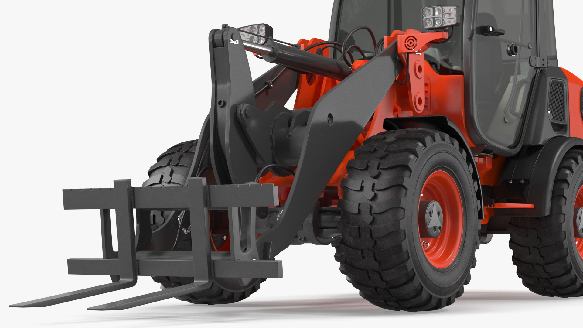 3D Electric Loader with Pallet Fork Simple Interior model