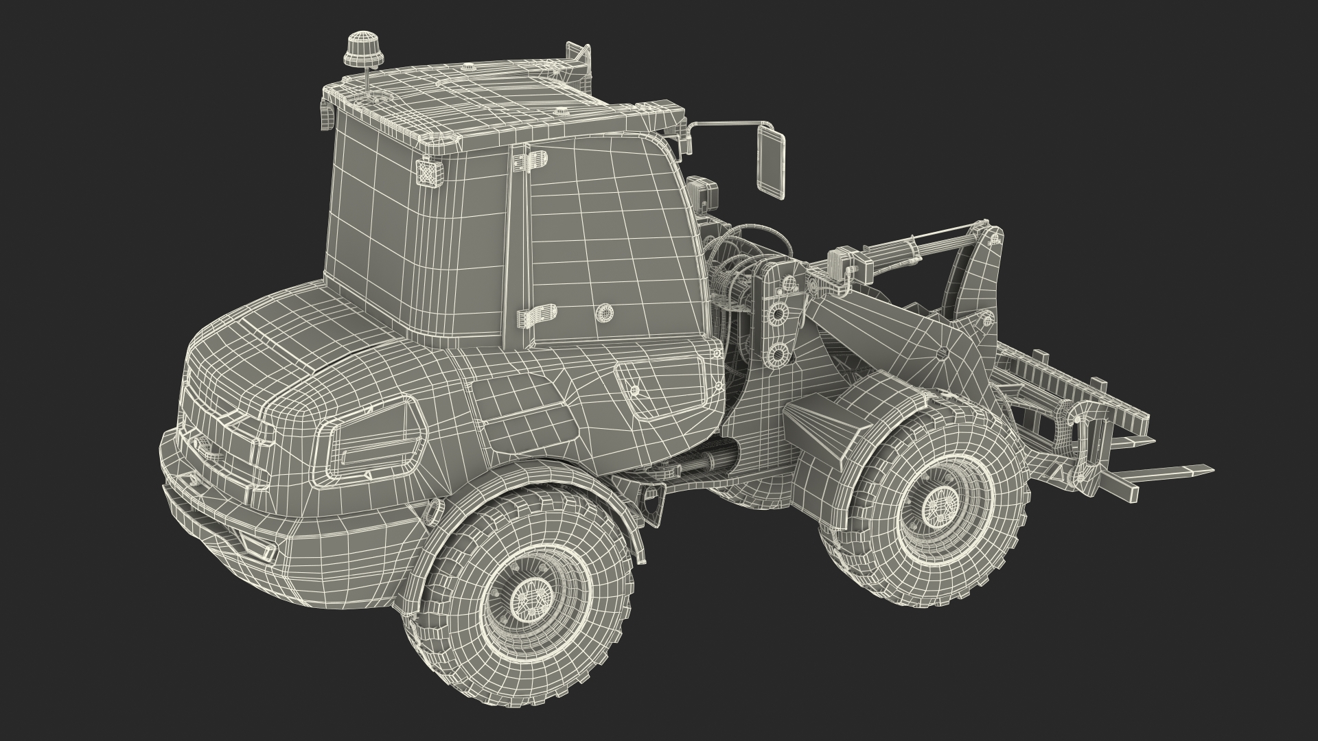 3D Electric Loader with Pallet Fork Simple Interior model