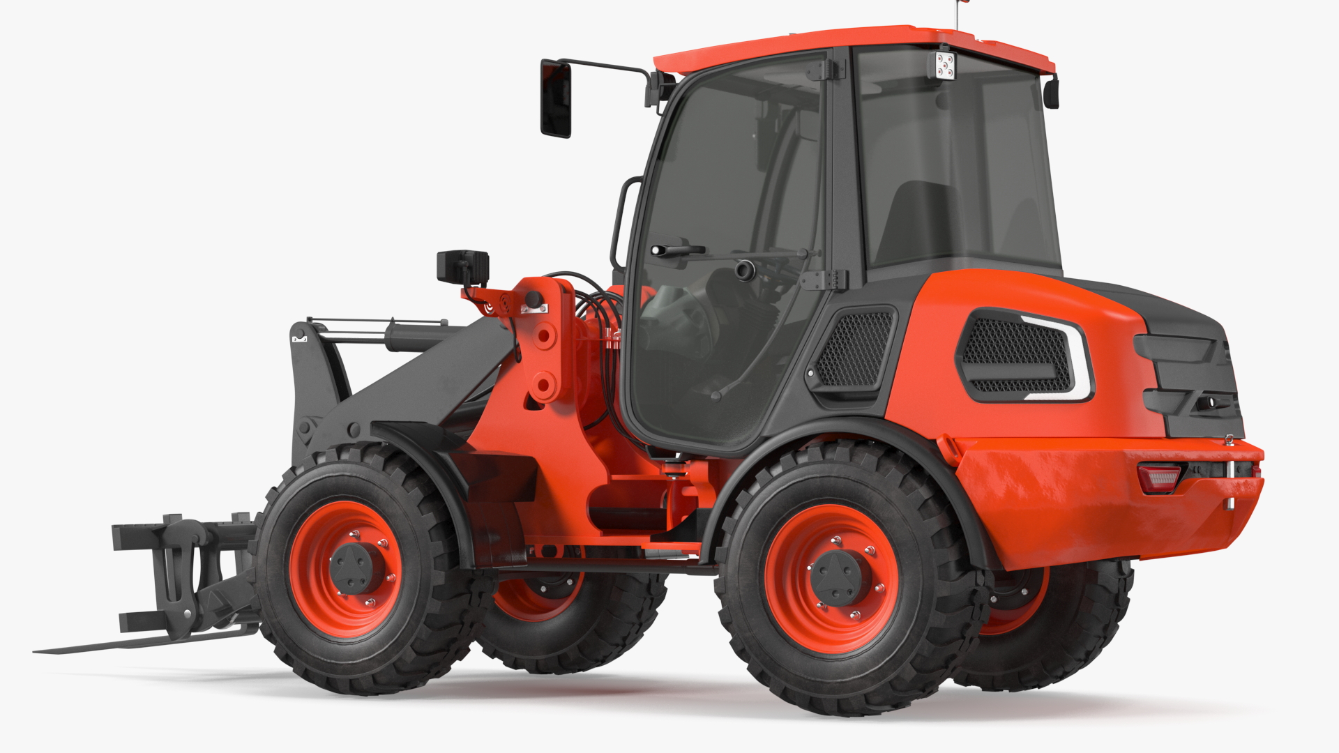 3D Electric Loader with Pallet Fork Simple Interior model