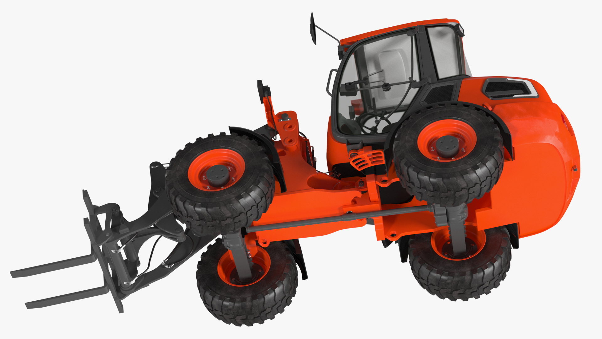 3D Electric Loader with Pallet Fork Simple Interior model