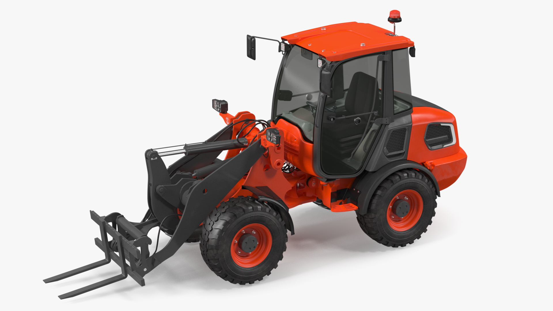 3D Electric Loader with Pallet Fork Simple Interior model