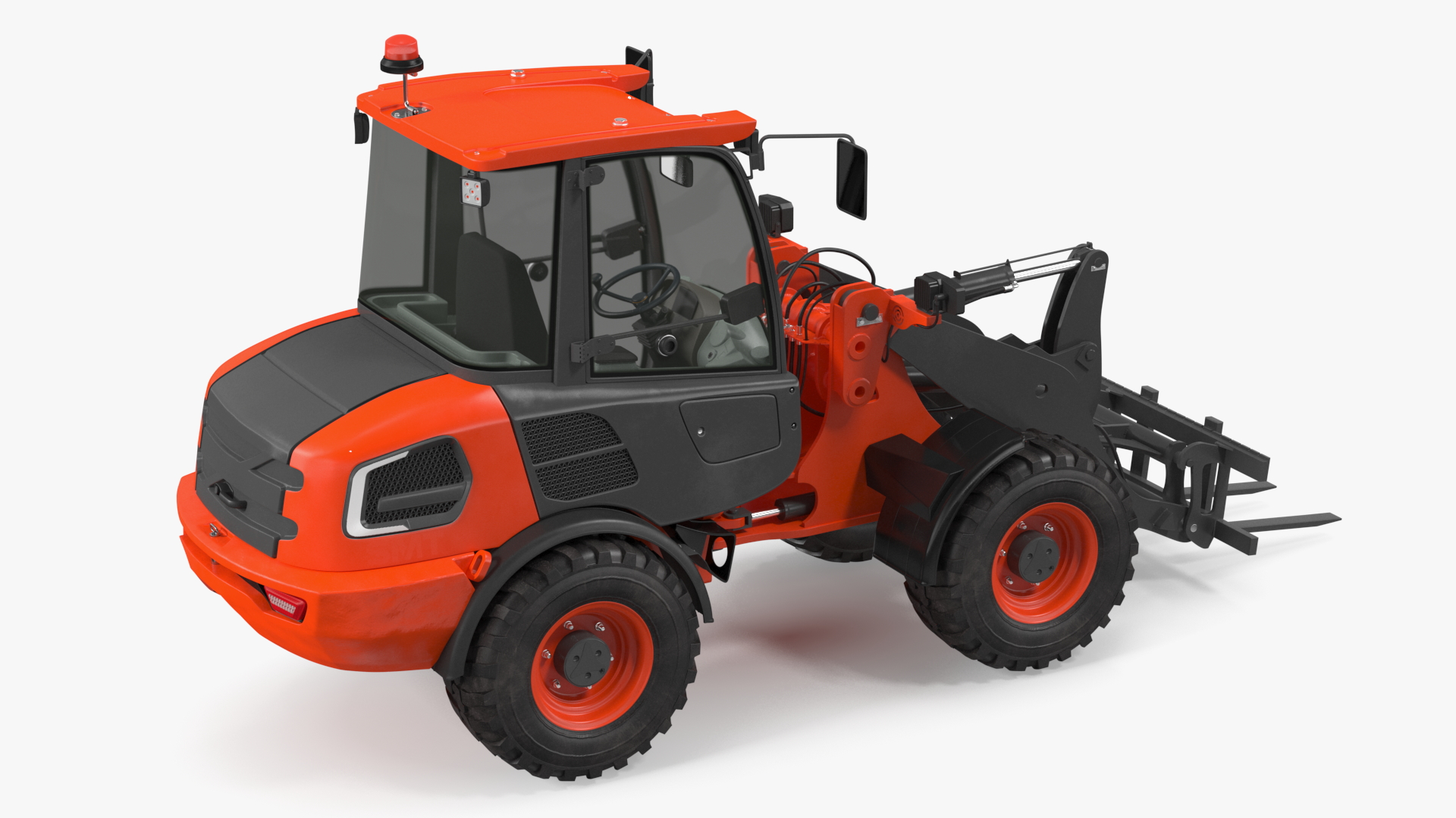 3D Electric Loader with Pallet Fork Simple Interior model