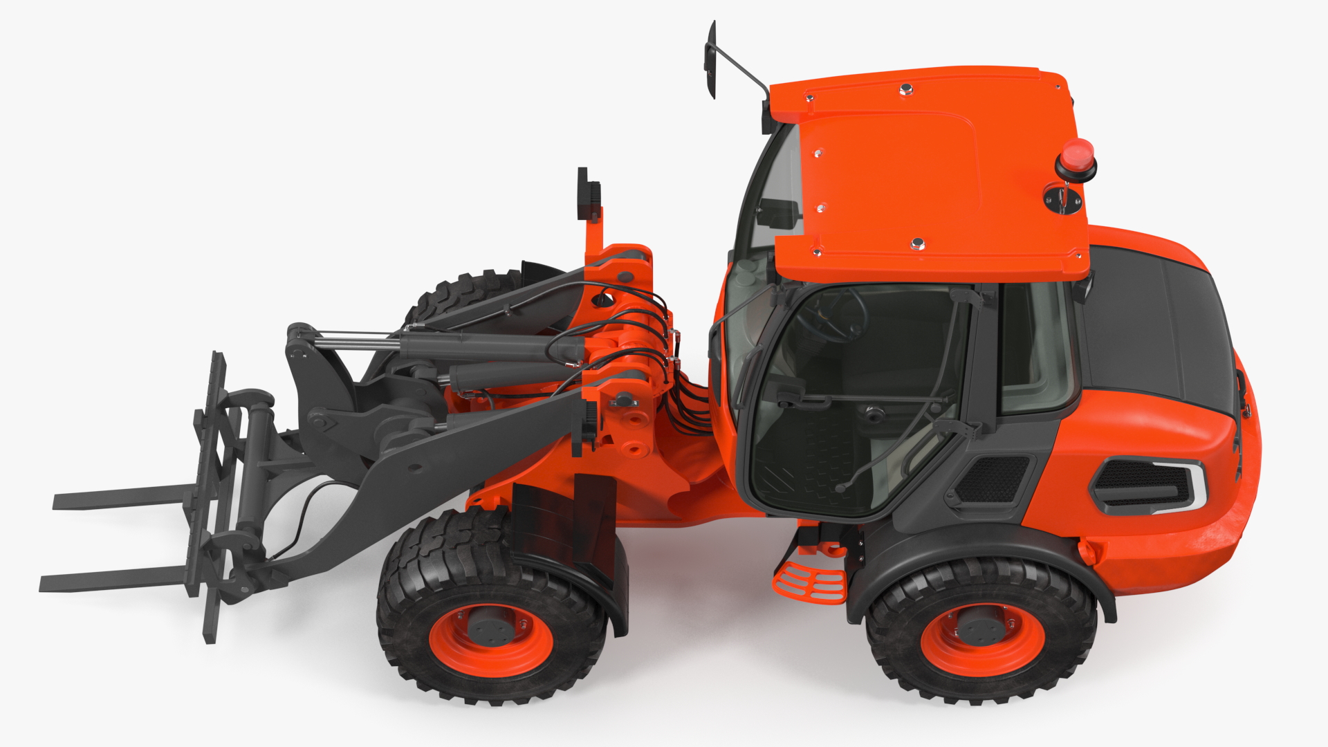 3D Electric Loader with Pallet Fork Simple Interior model