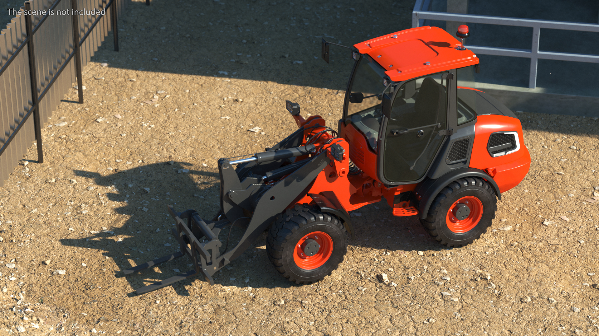 3D Electric Loader with Pallet Fork Simple Interior model