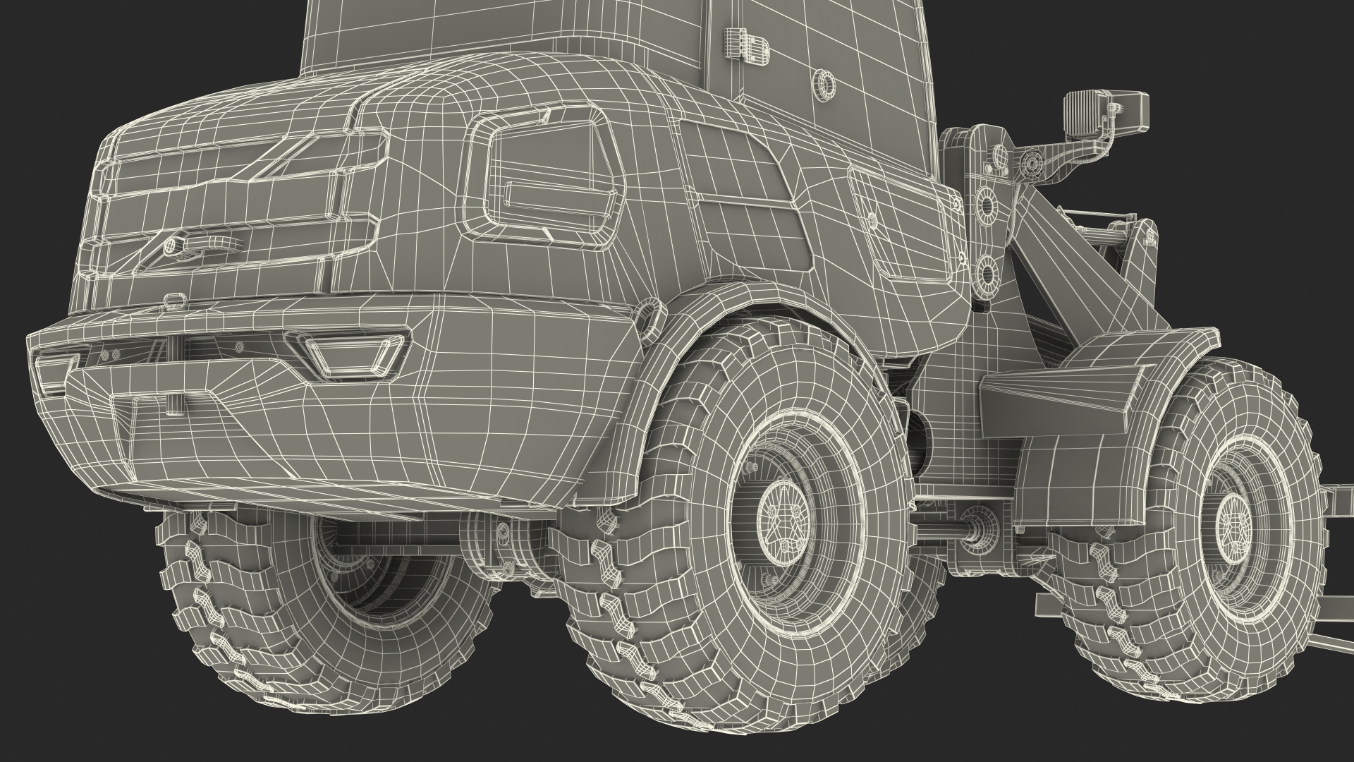 3D Electric Loader with Pallet Fork Simple Interior model