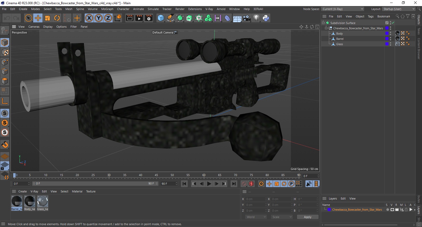 Chewbacca Bowcaster from Star Wars 3D model