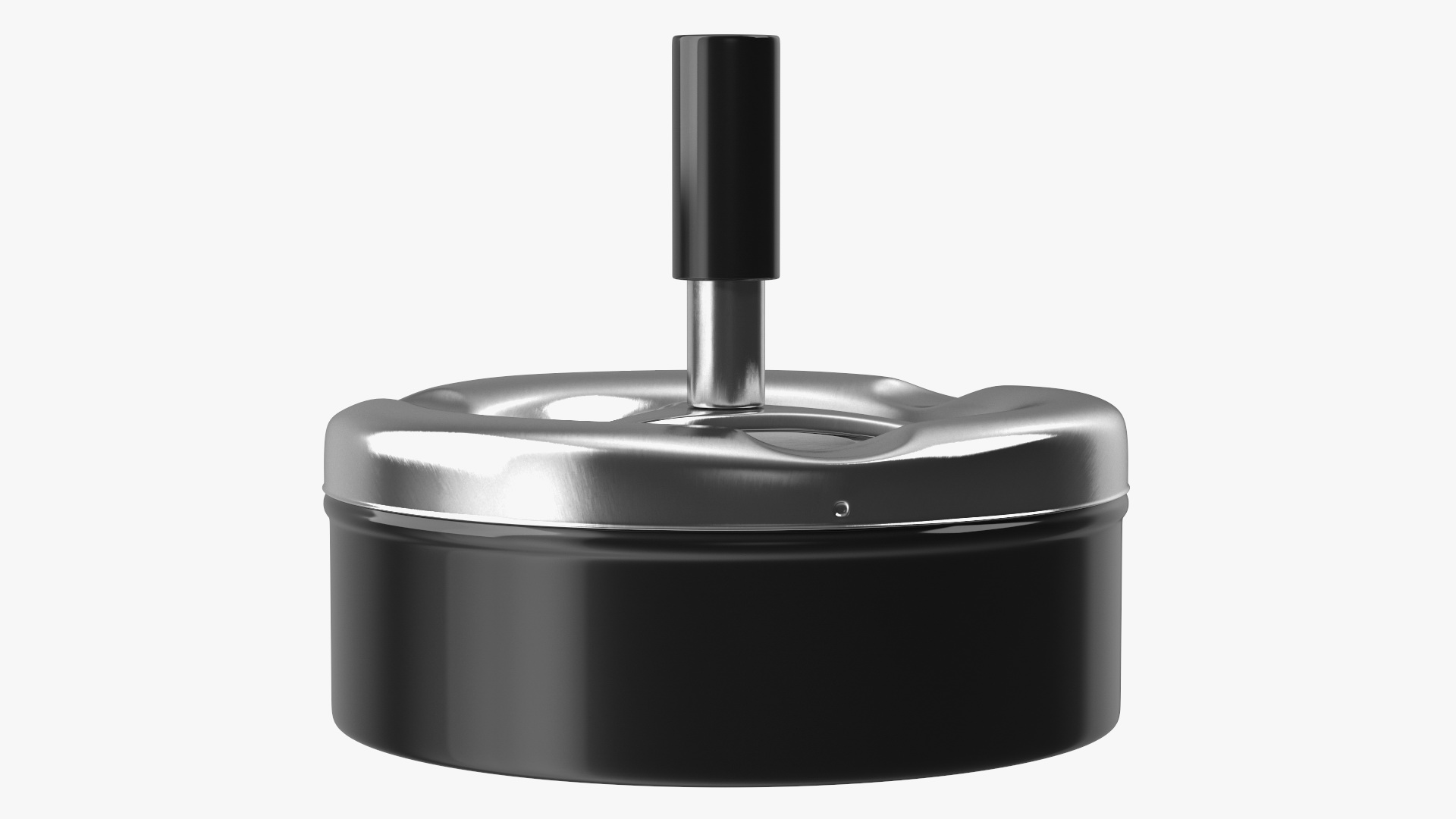 3D Round Push Down Ashtray with Spinning Tray Black model