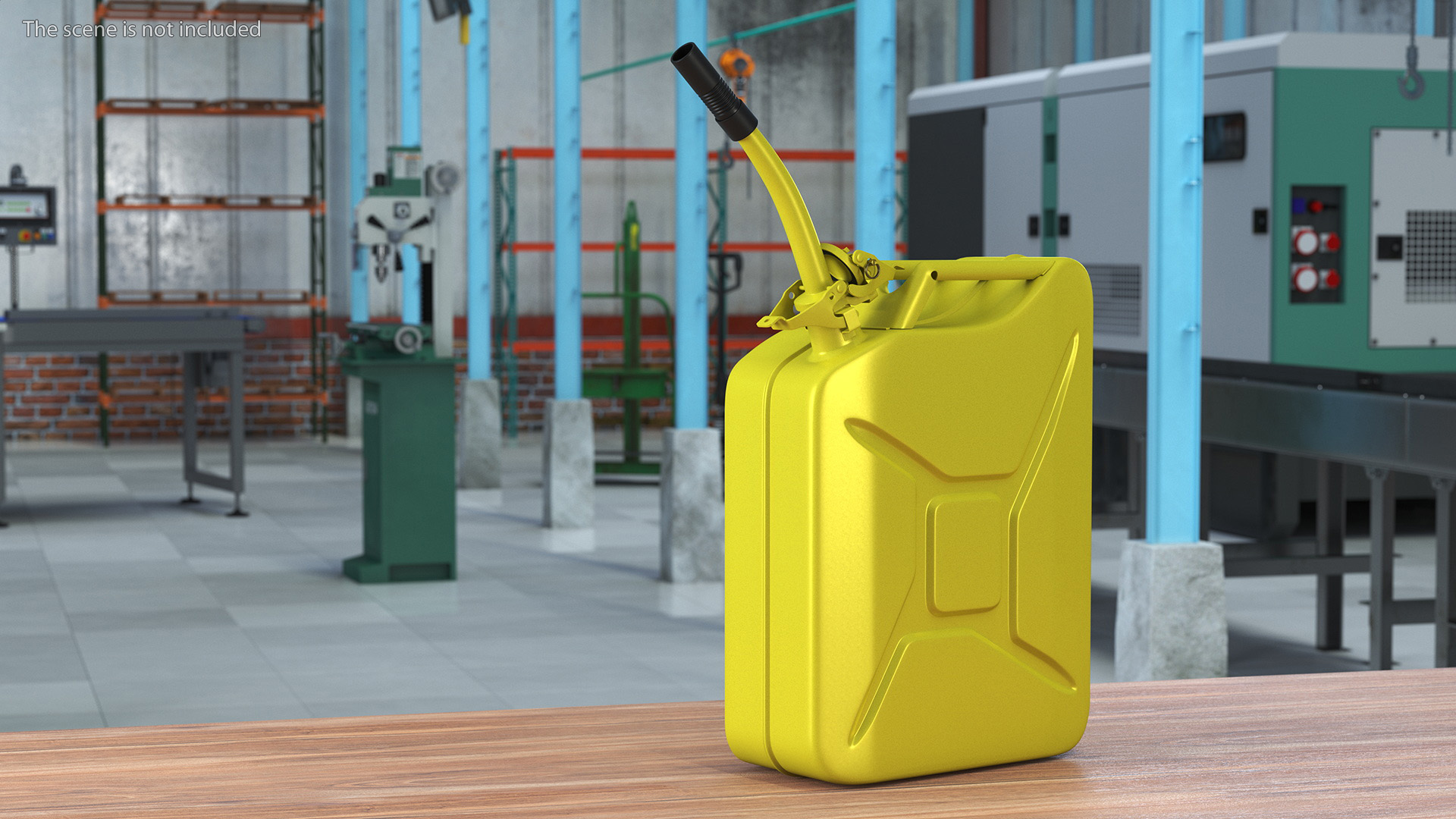 3D Jerry Fuel Can with Flexible Spout Yellow