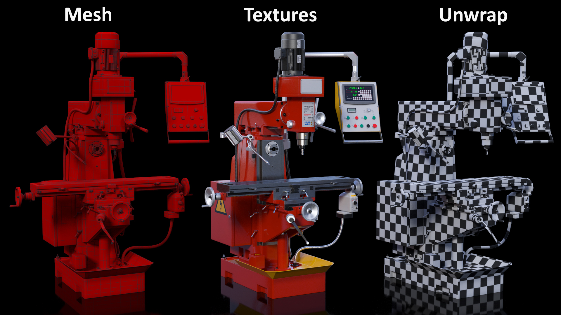 Milling Machine Red 3D model