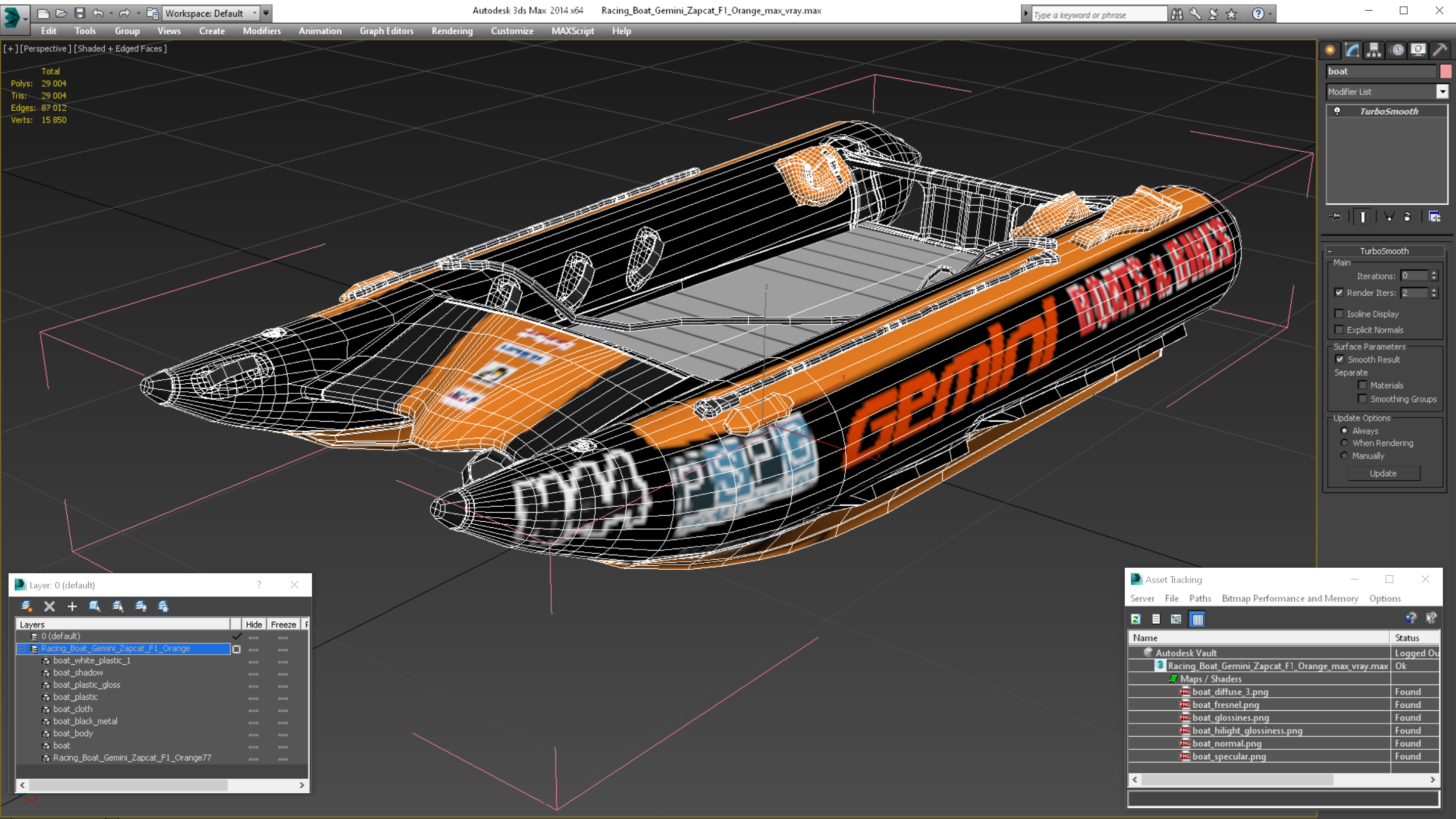 3D model Racing Boat Gemini Zapcat F1 Orange