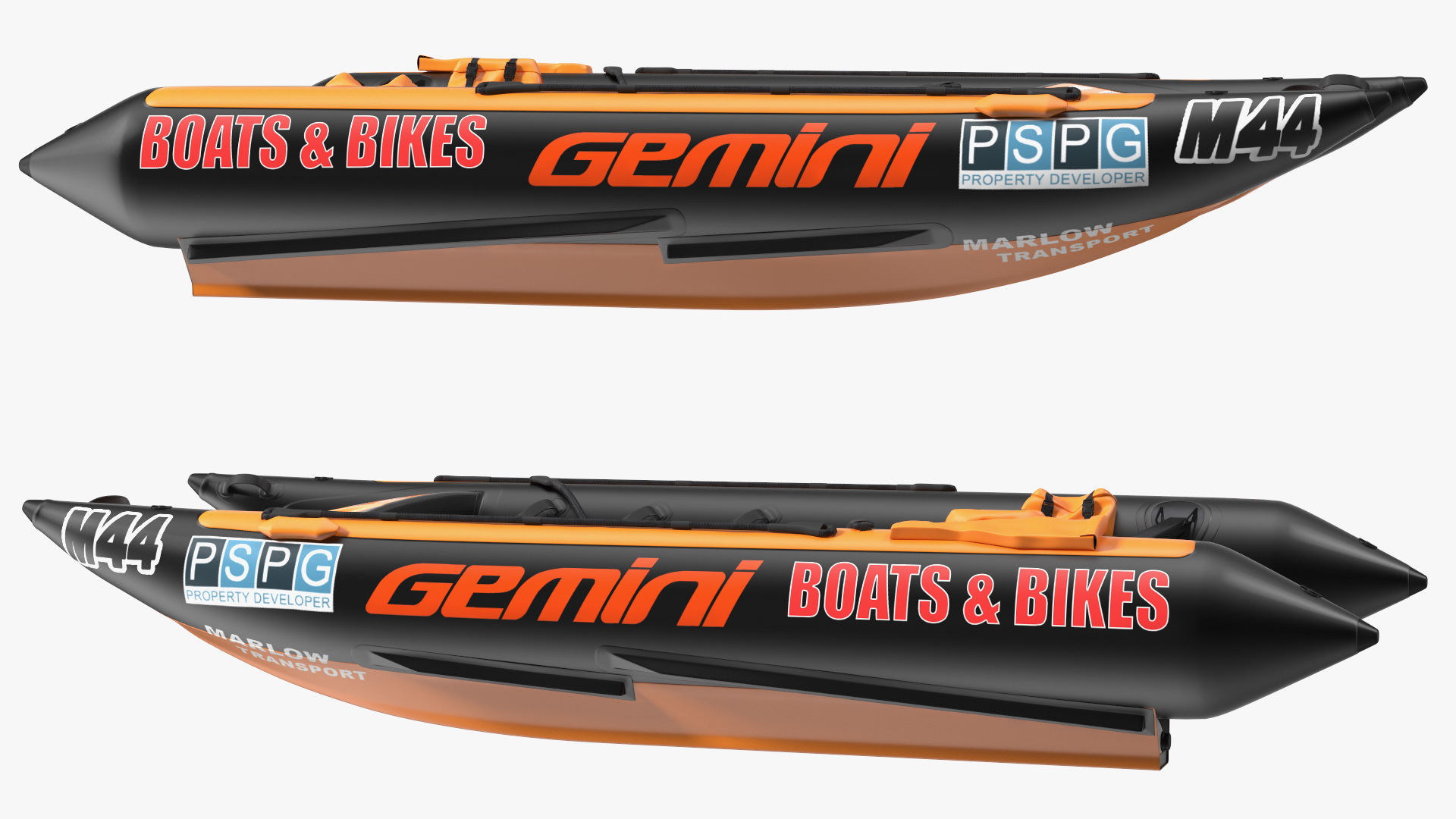 3D model Racing Boat Gemini Zapcat F1 Orange