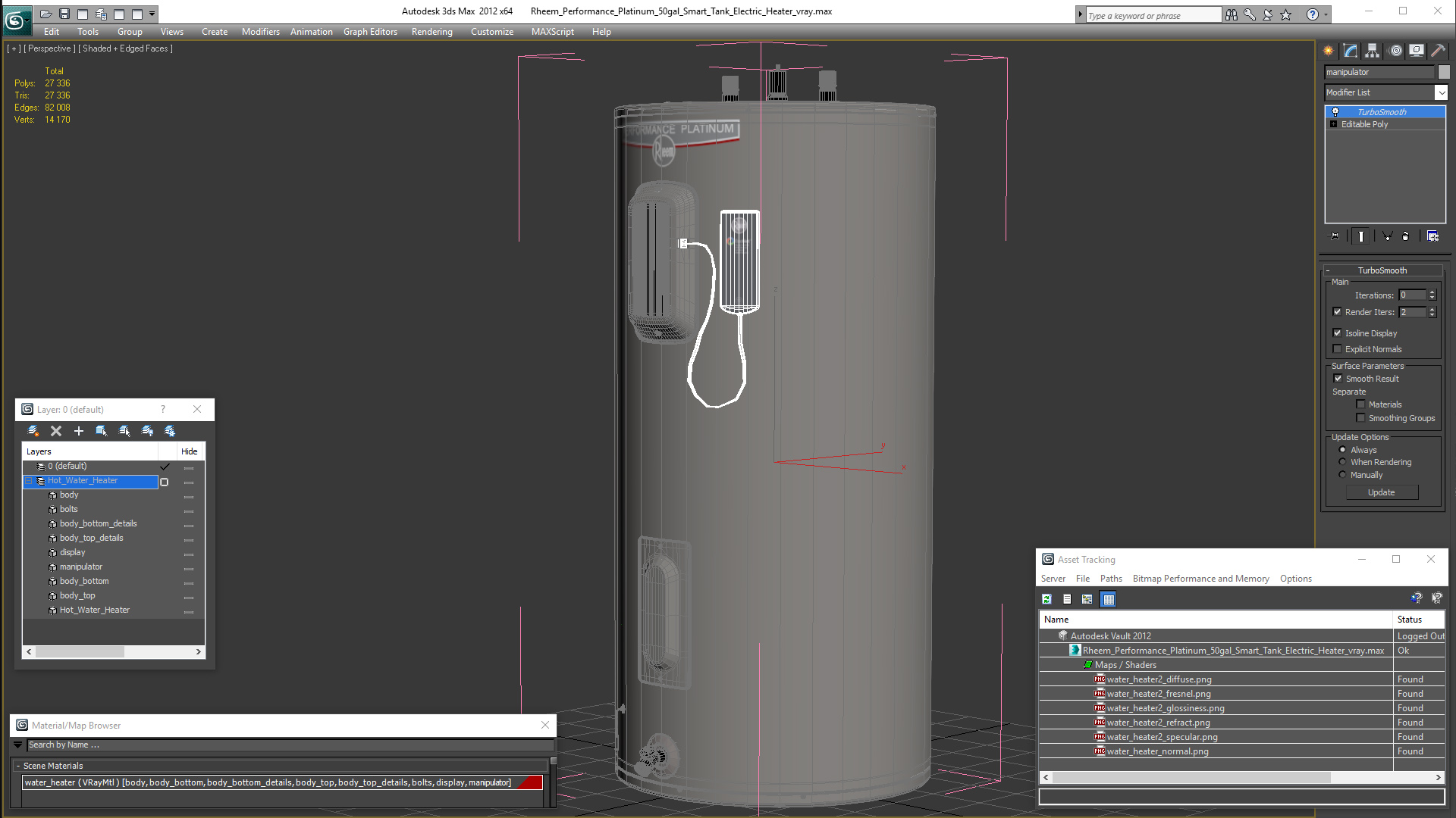 Rheem Performance Platinum 50gal Smart Tank Electric Heater 3D model