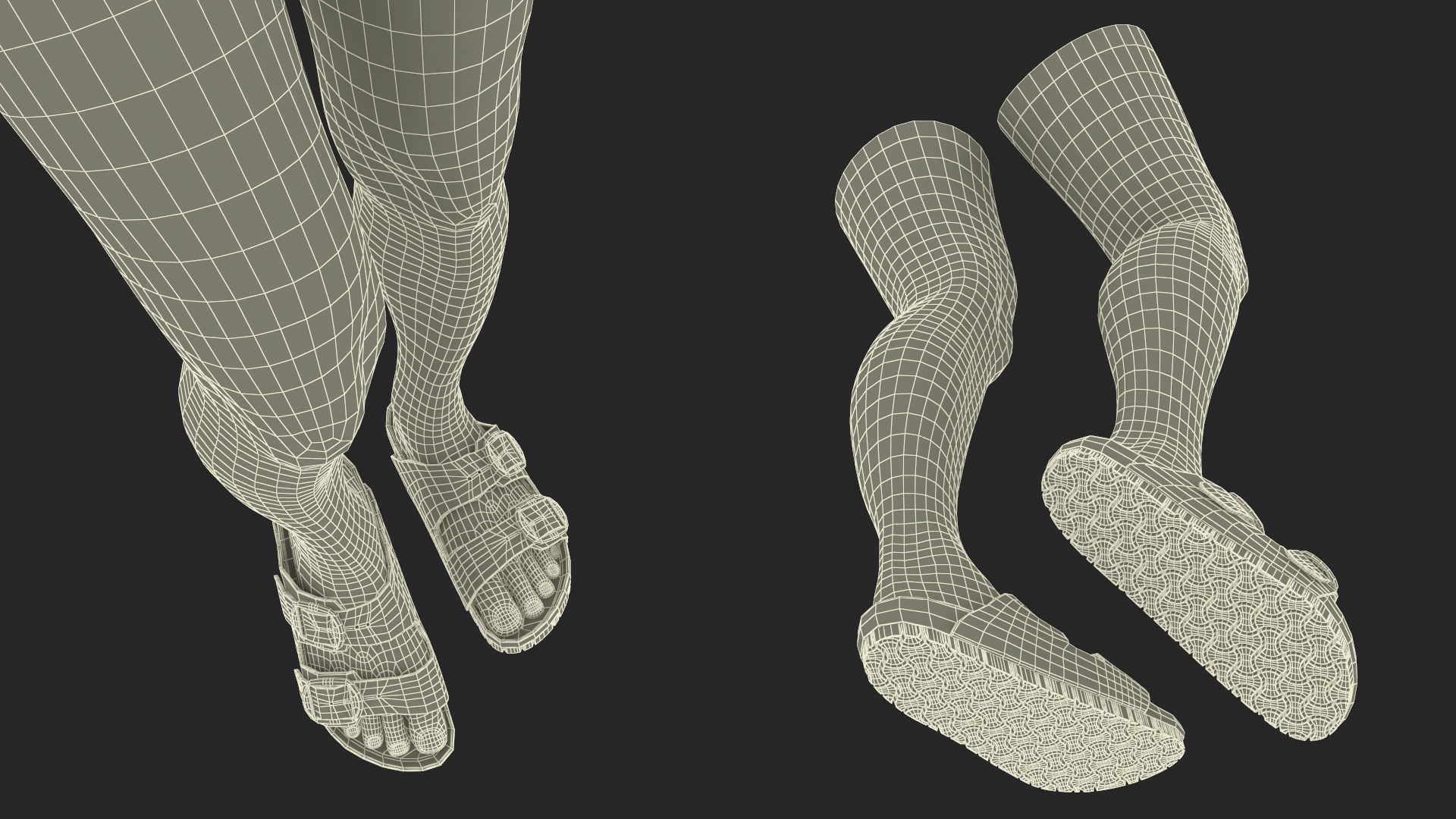 3D model Female Legs in Flip-Flops