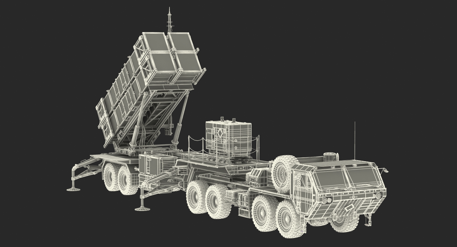 MIM 104 Patriot Surface to Air Missile SAM Rigged 3D model