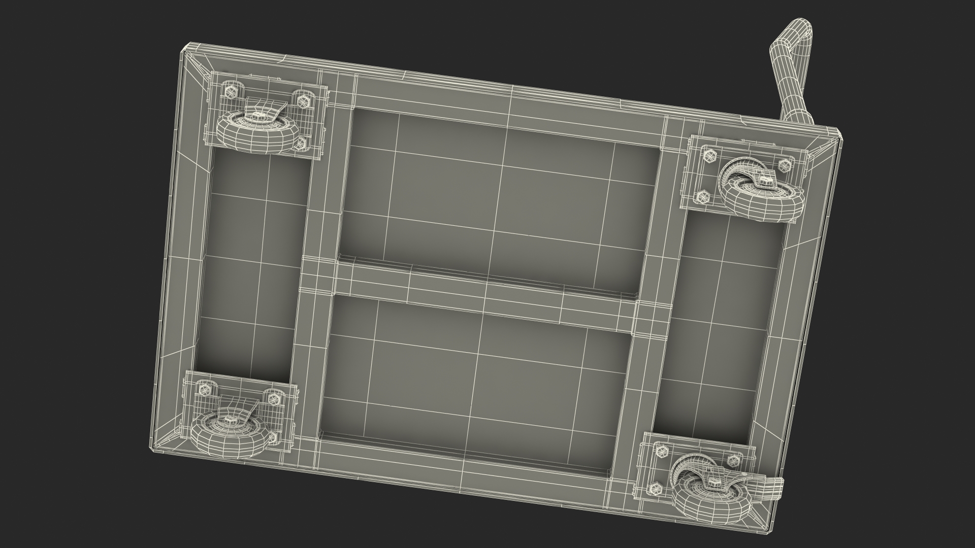 3D Trolley Low Platform with Railing model