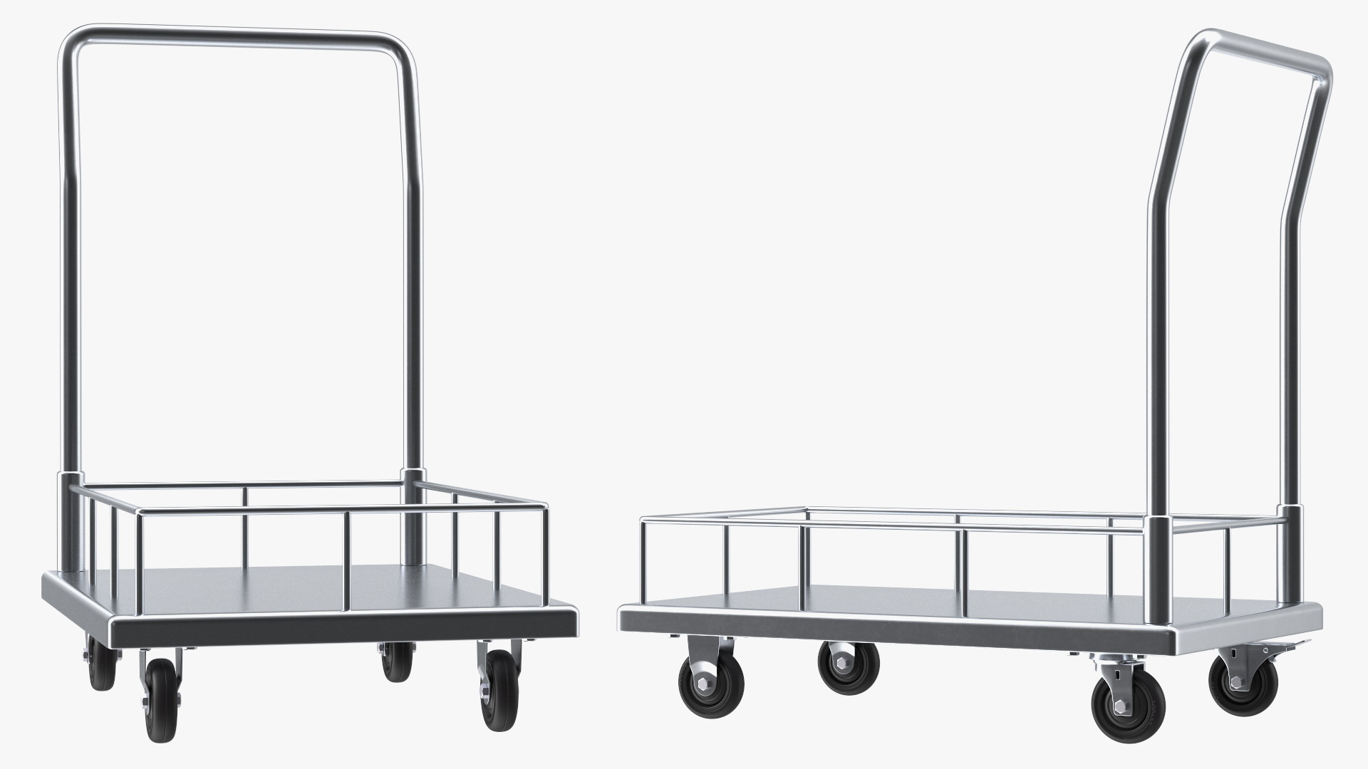 3D Trolley Low Platform with Railing model