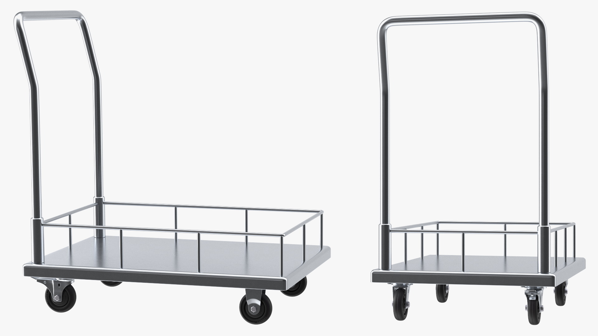 3D Trolley Low Platform with Railing model