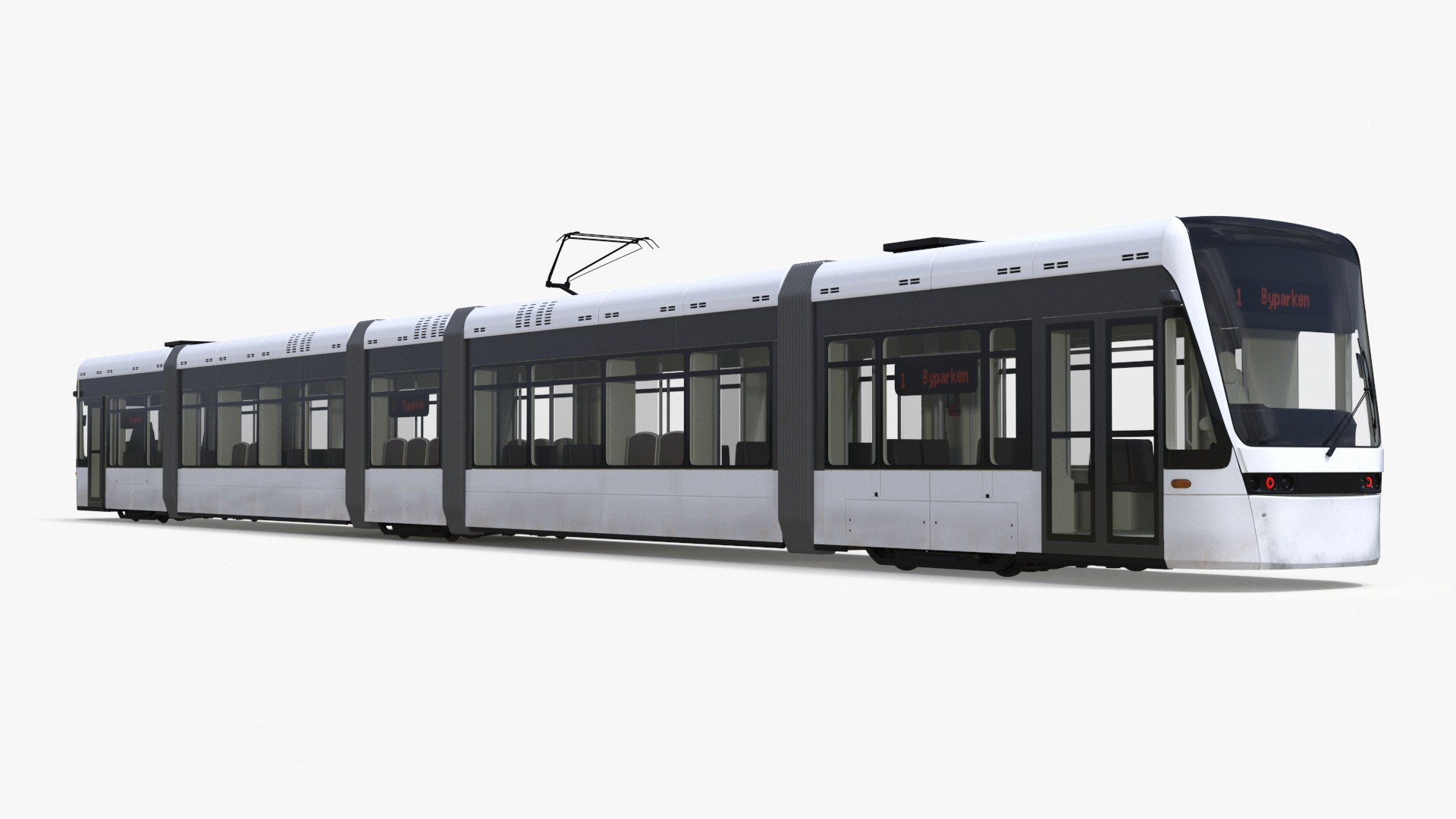 3D model City Tram White