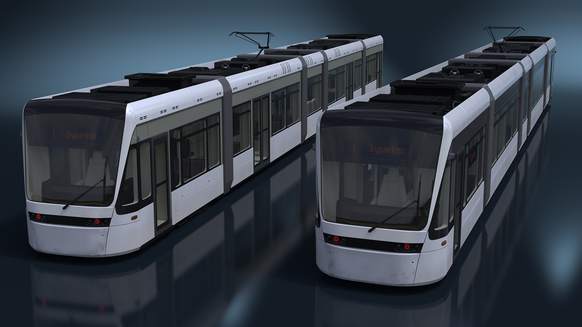 3D model City Tram White