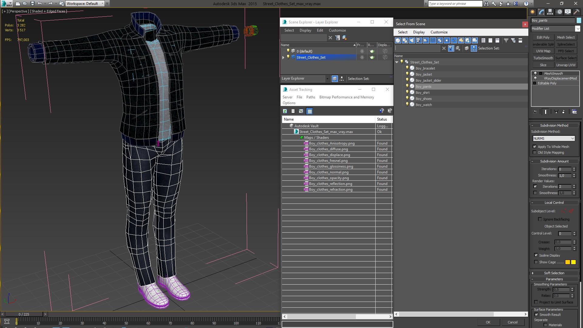 3D Street Clothes Set model