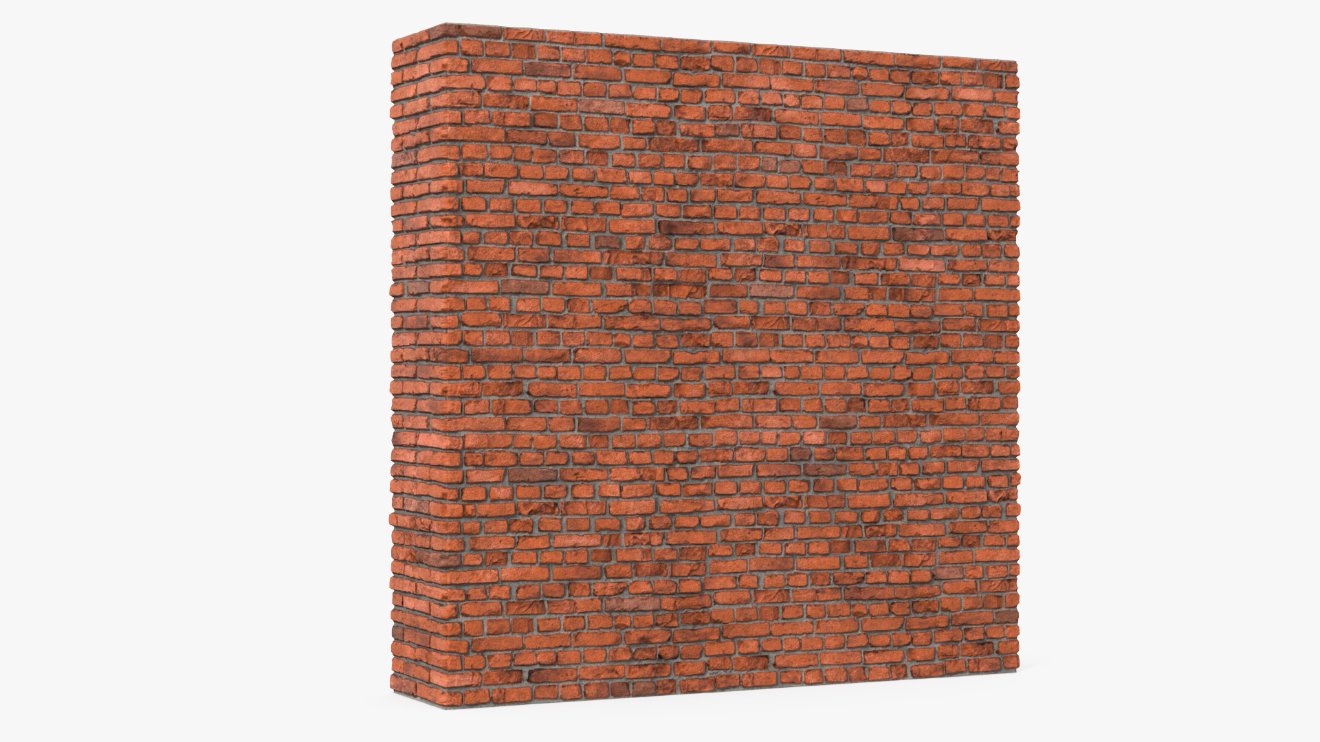 3D Old Brick Red Wall model