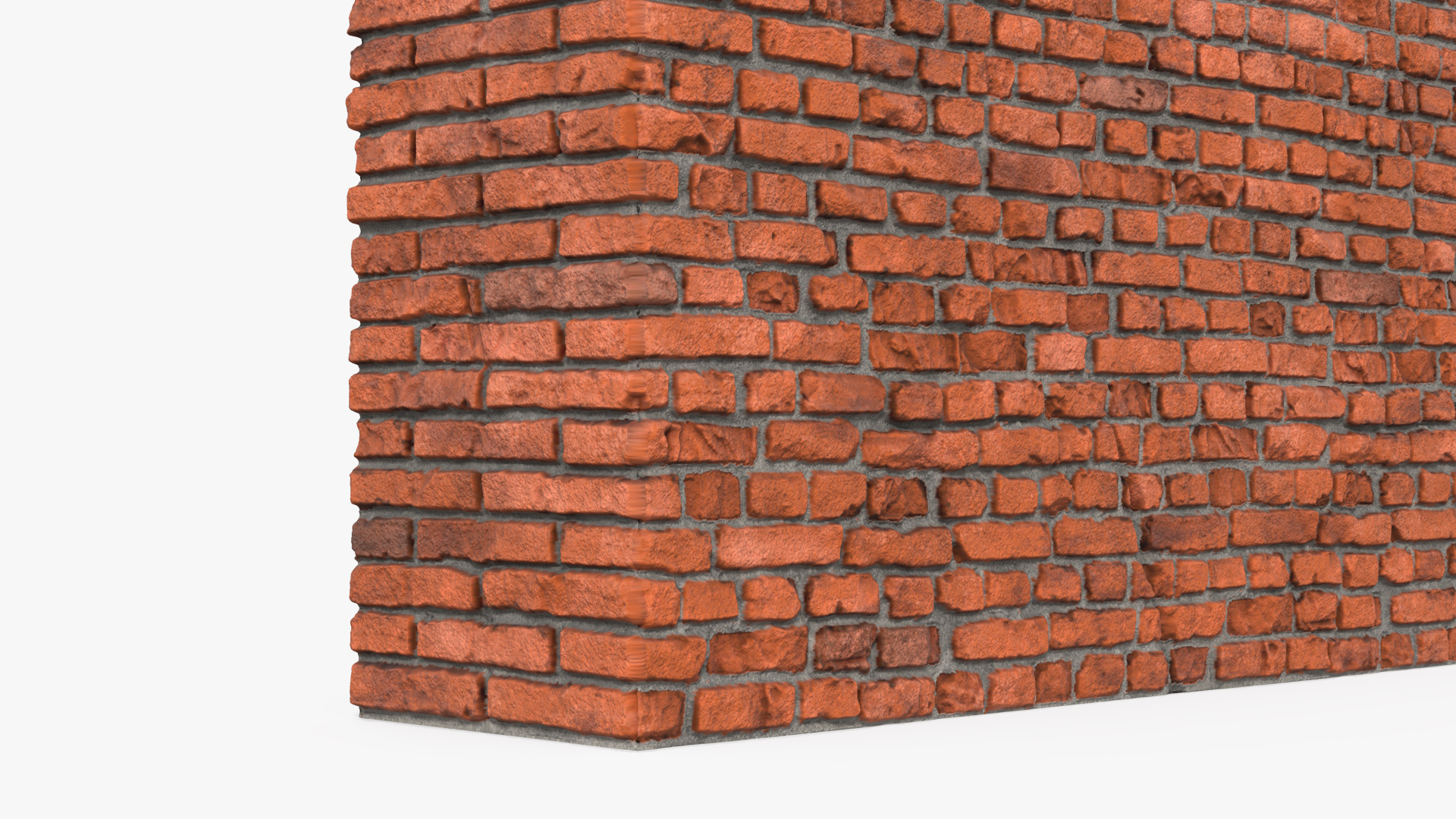 3D Old Brick Red Wall model