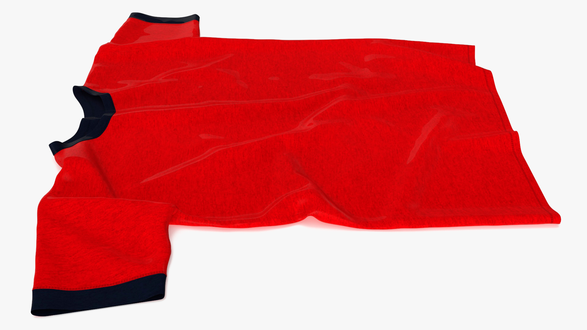 3D Red T-Shirt Flat Mockup model