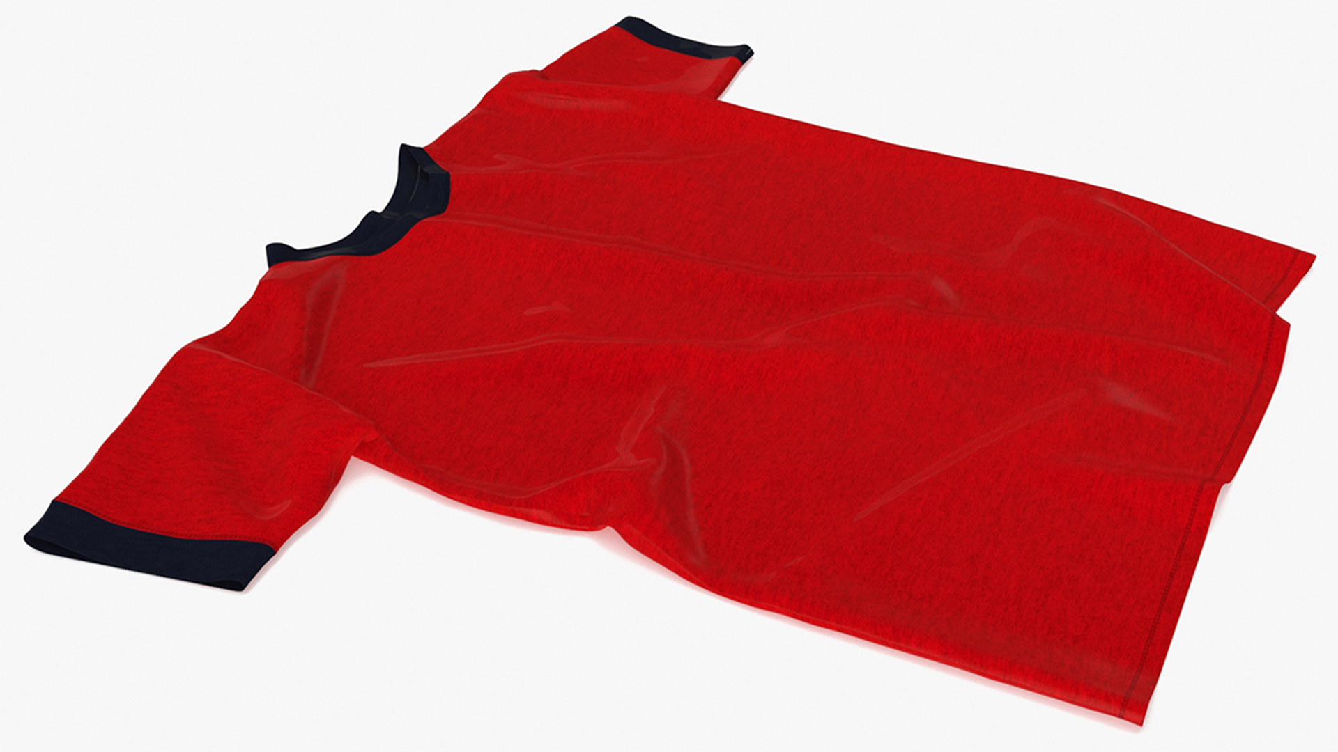 3D Red T-Shirt Flat Mockup model