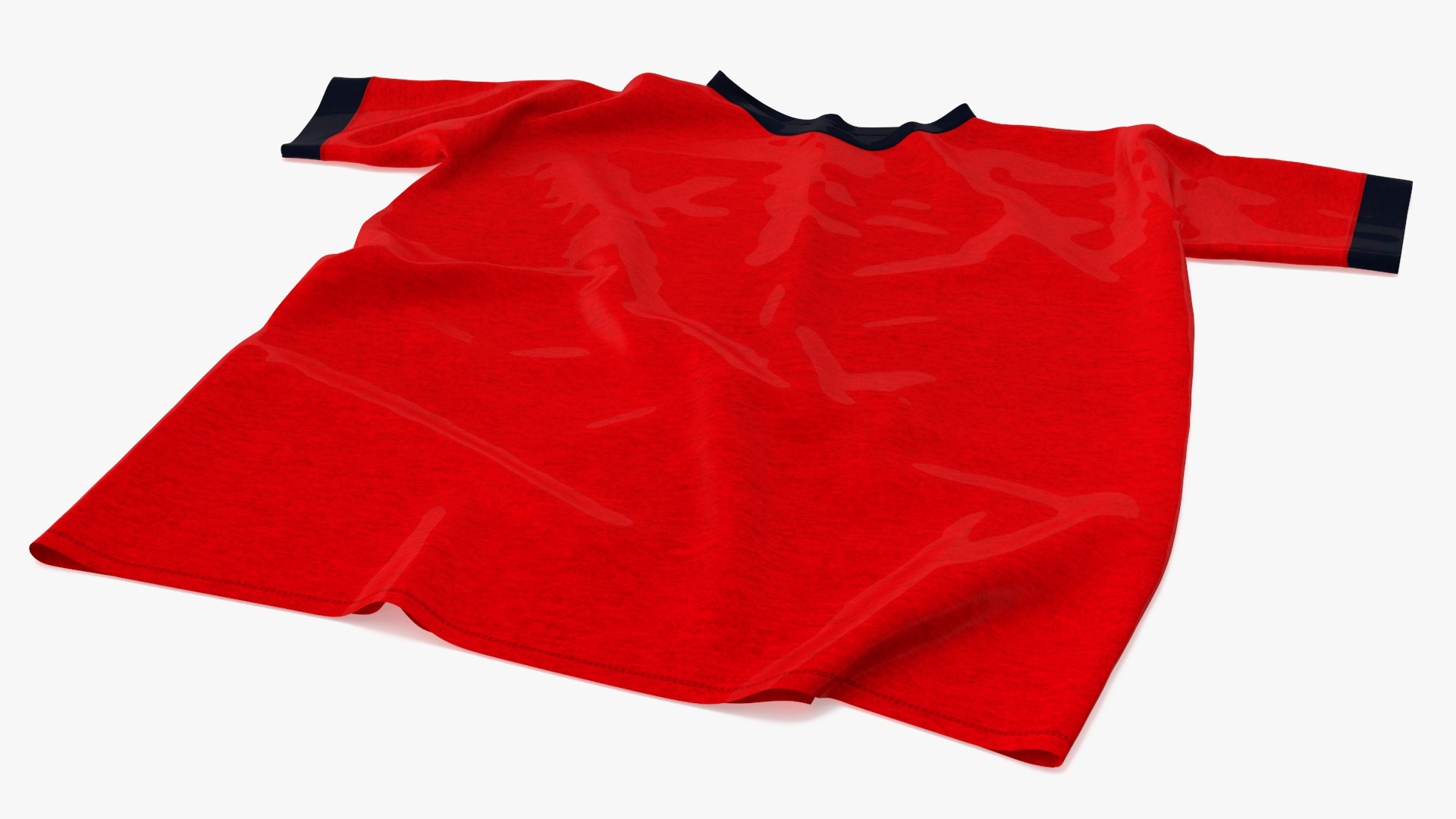 3D Red T-Shirt Flat Mockup model