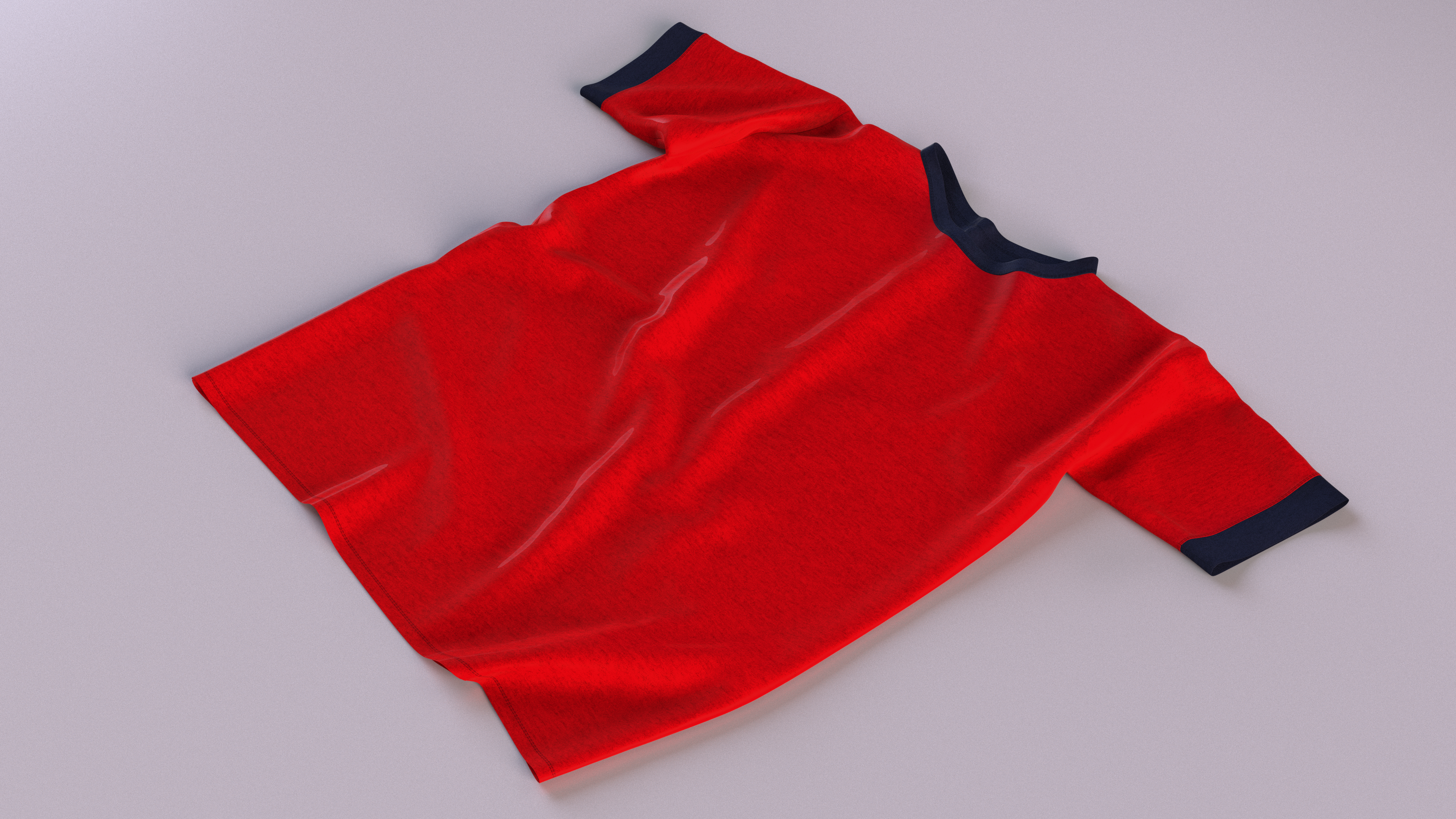 3D Red T-Shirt Flat Mockup model