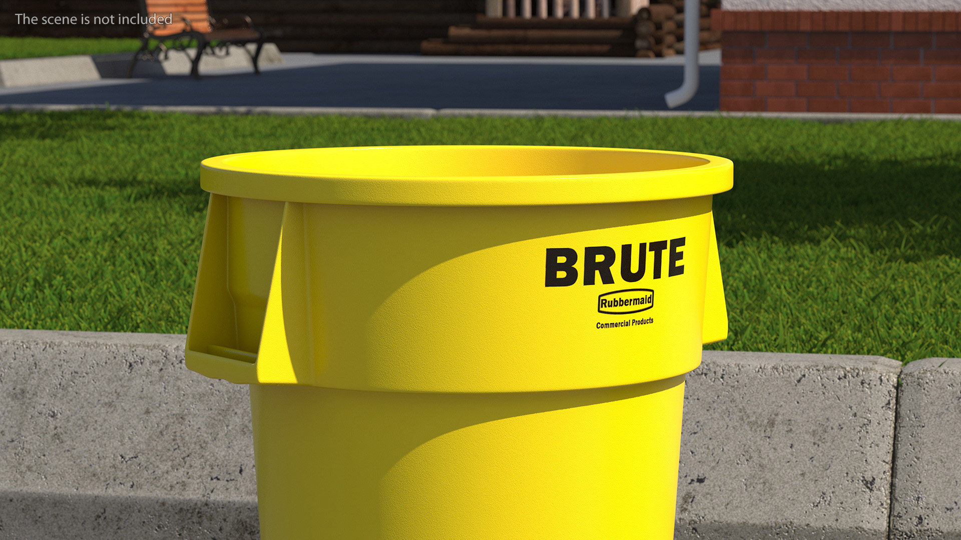 Rubbermaid Commercial Brute Vented Trash Yellow 3D