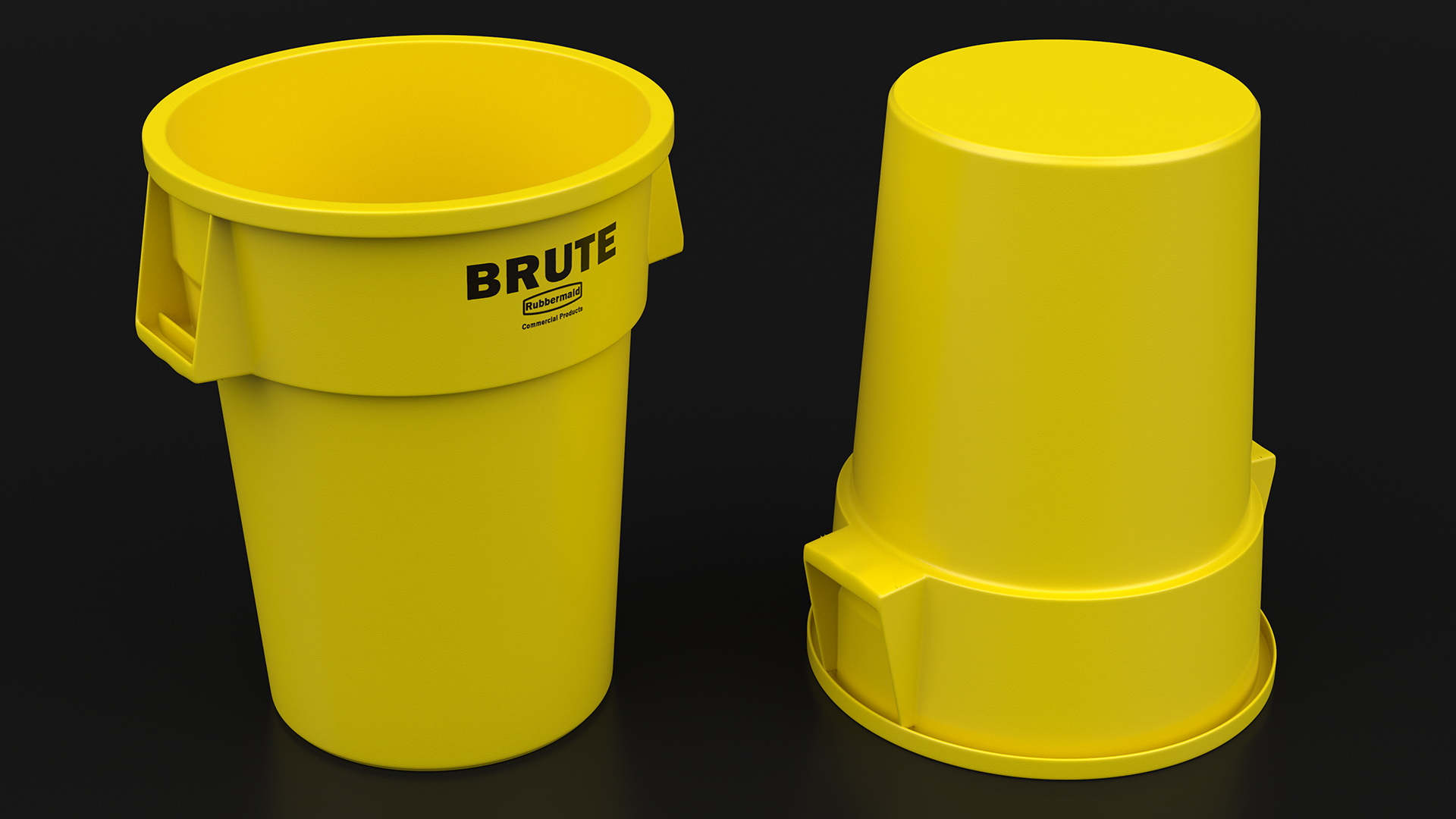 Rubbermaid Commercial Brute Vented Trash Yellow 3D