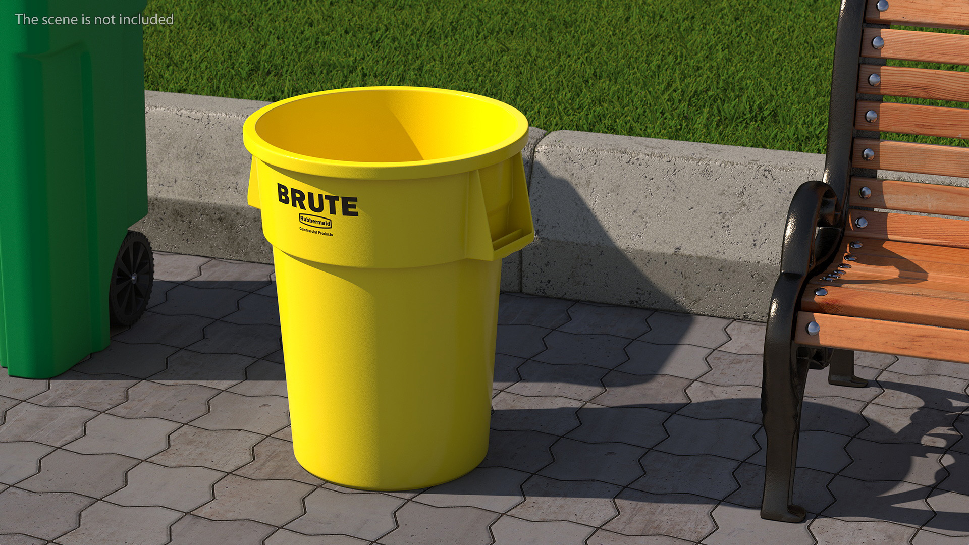 Rubbermaid Commercial Brute Vented Trash Yellow 3D