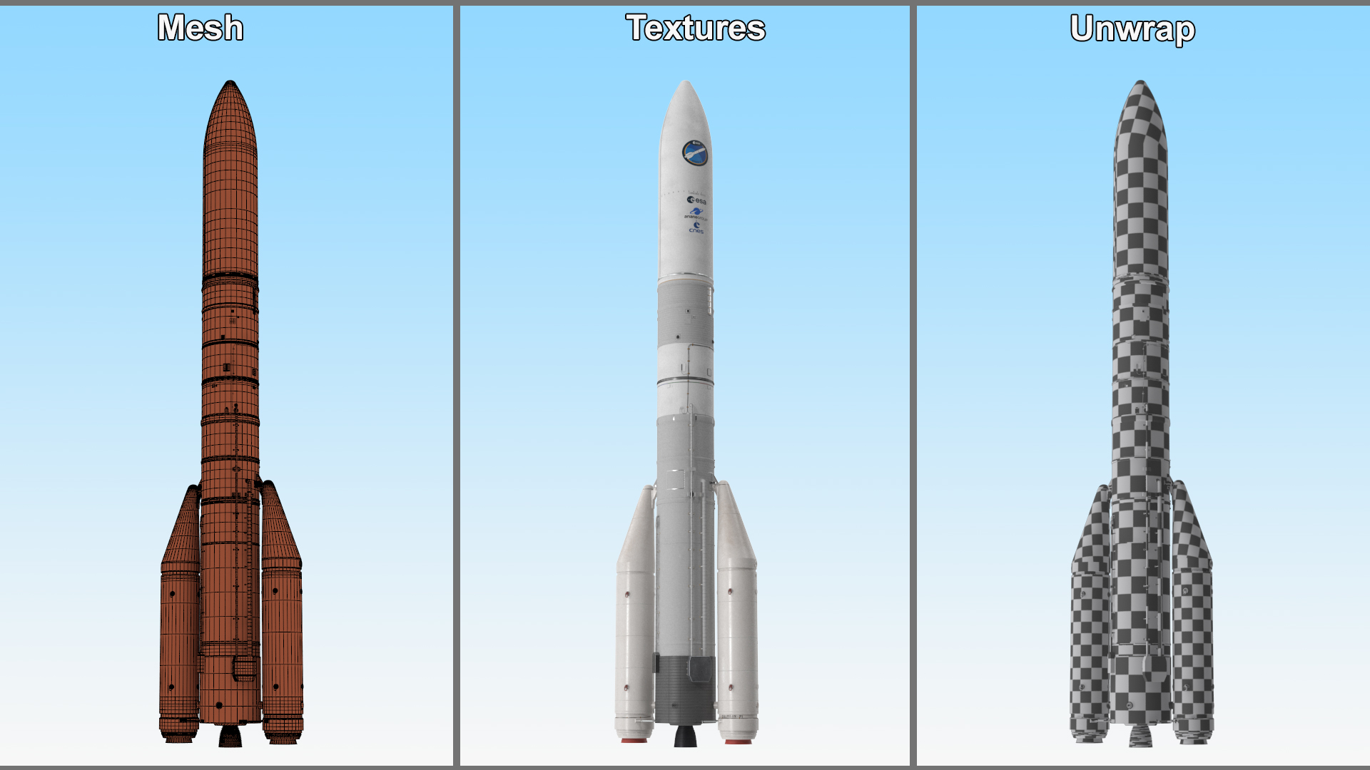 3D ESA Ariane 6 Rocket A62 model