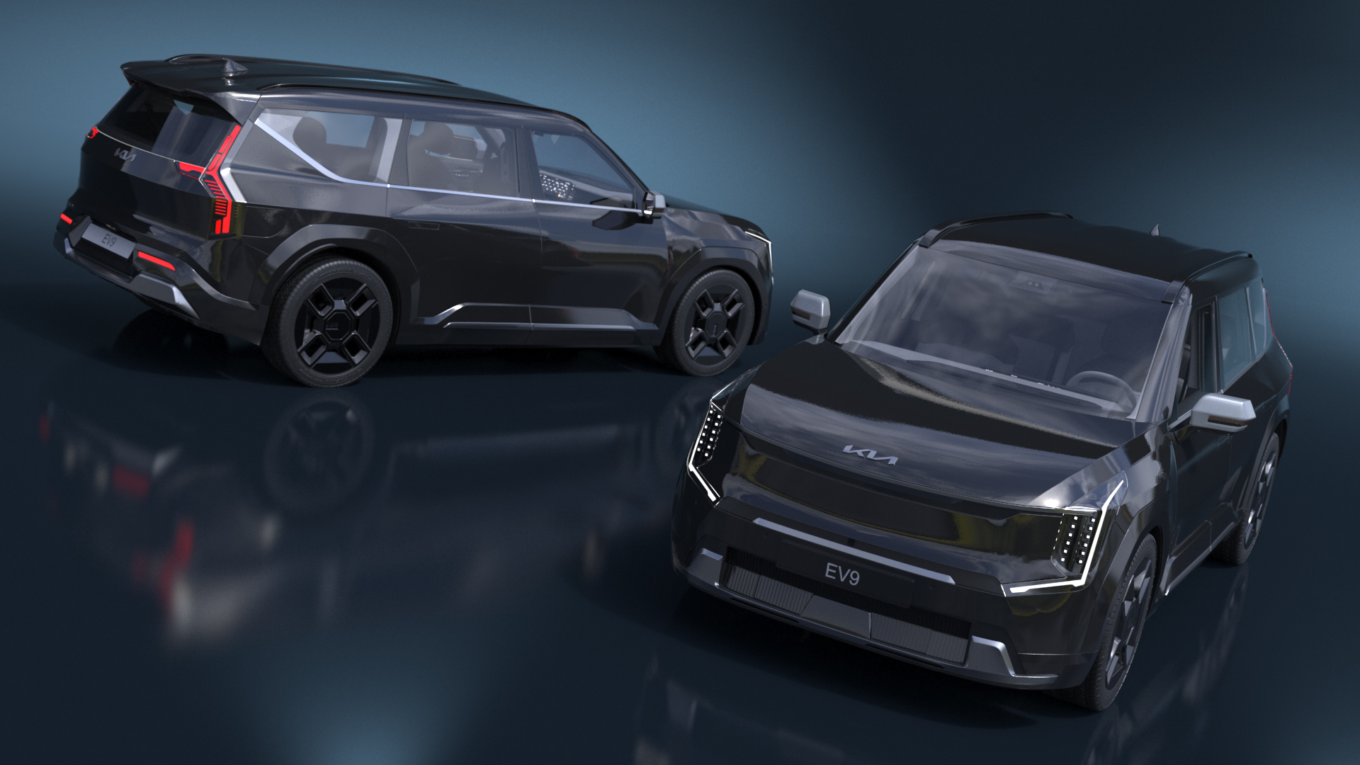 KIA EV9 Luxury SUV Black 3D model