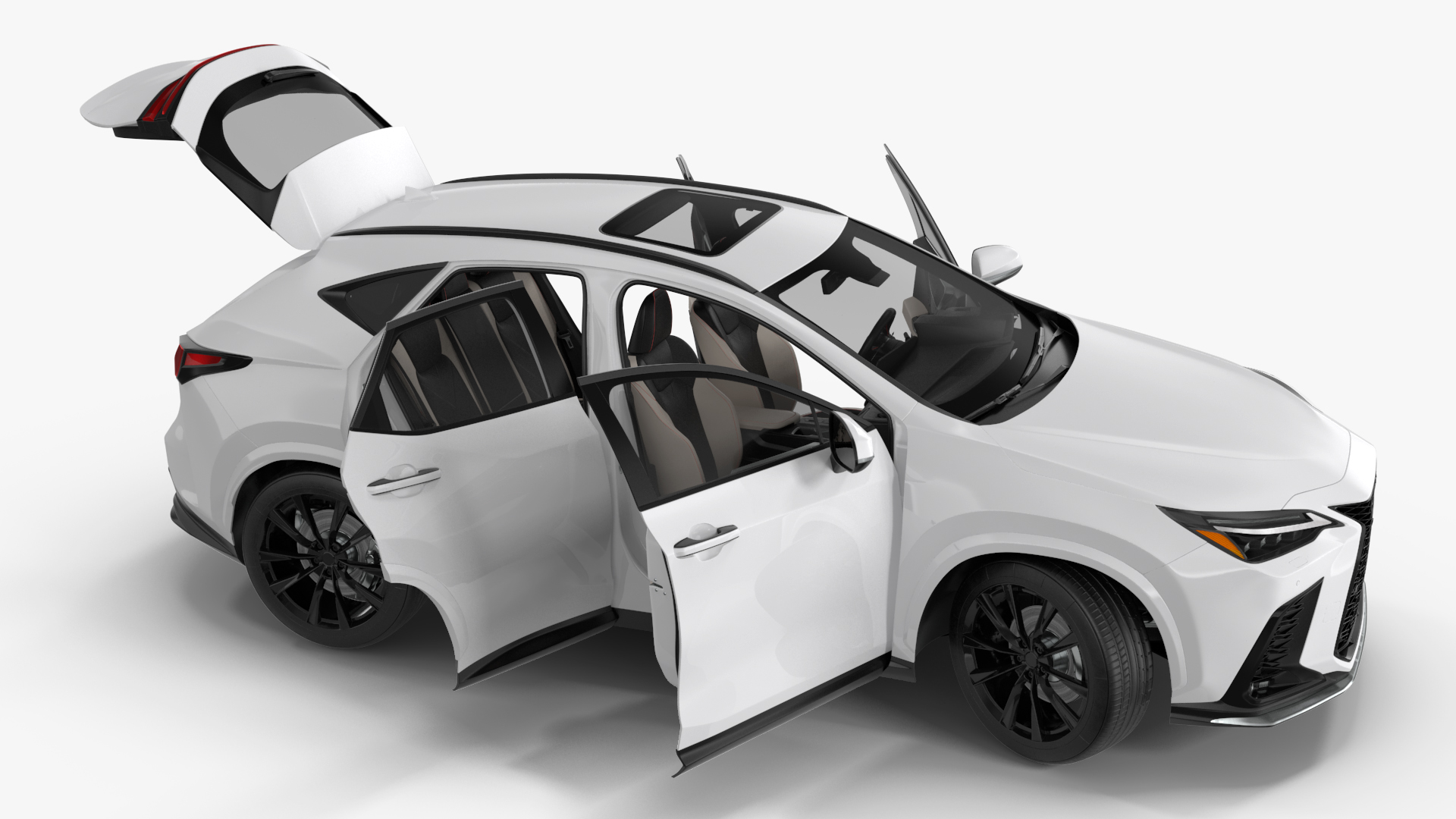 3D Hybrid SUV Car White Rigged for Cinema 4D