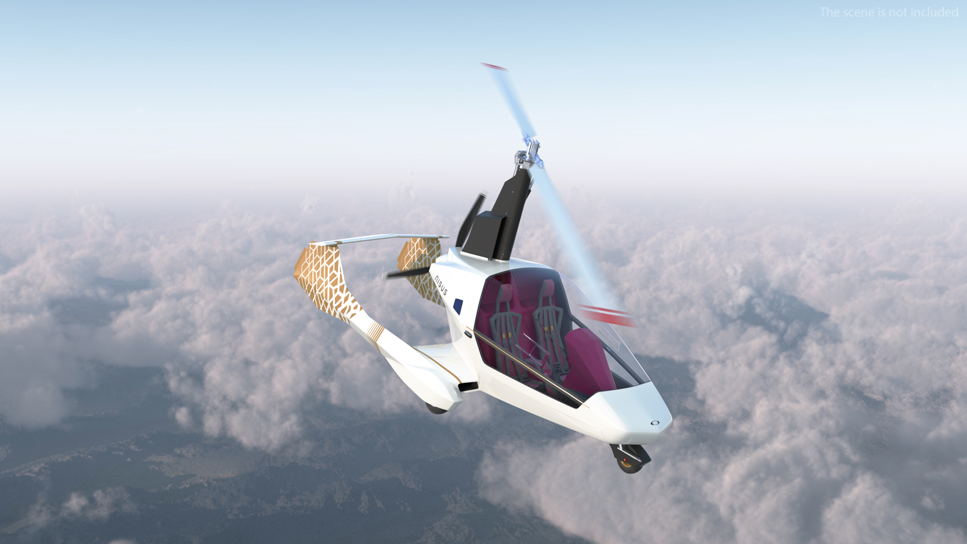 3D Nisus Gyroplane Rigged for Maya